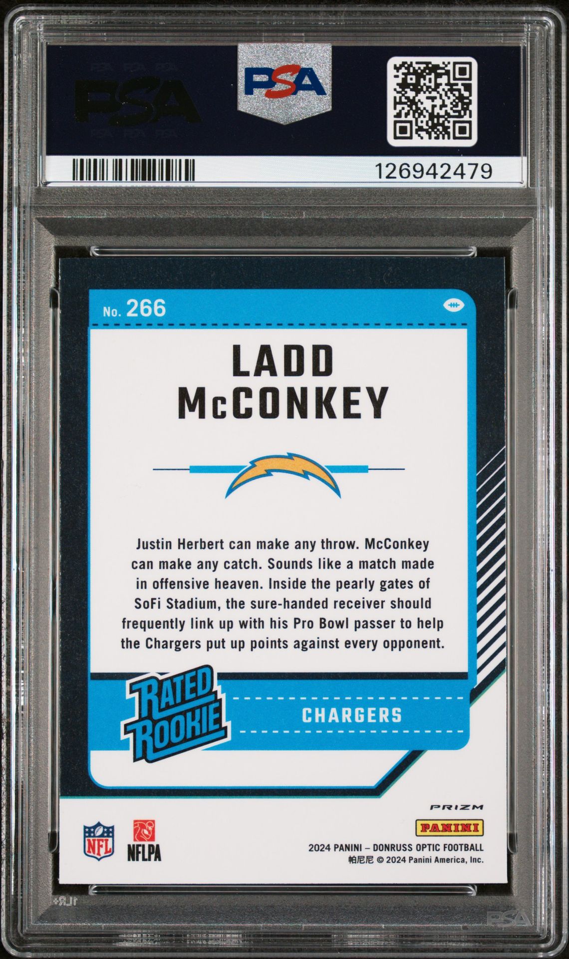 2024 Panini Donruss Optic Ladd Mcconkey #266 (Red Hyper) Gem Mt 10 back