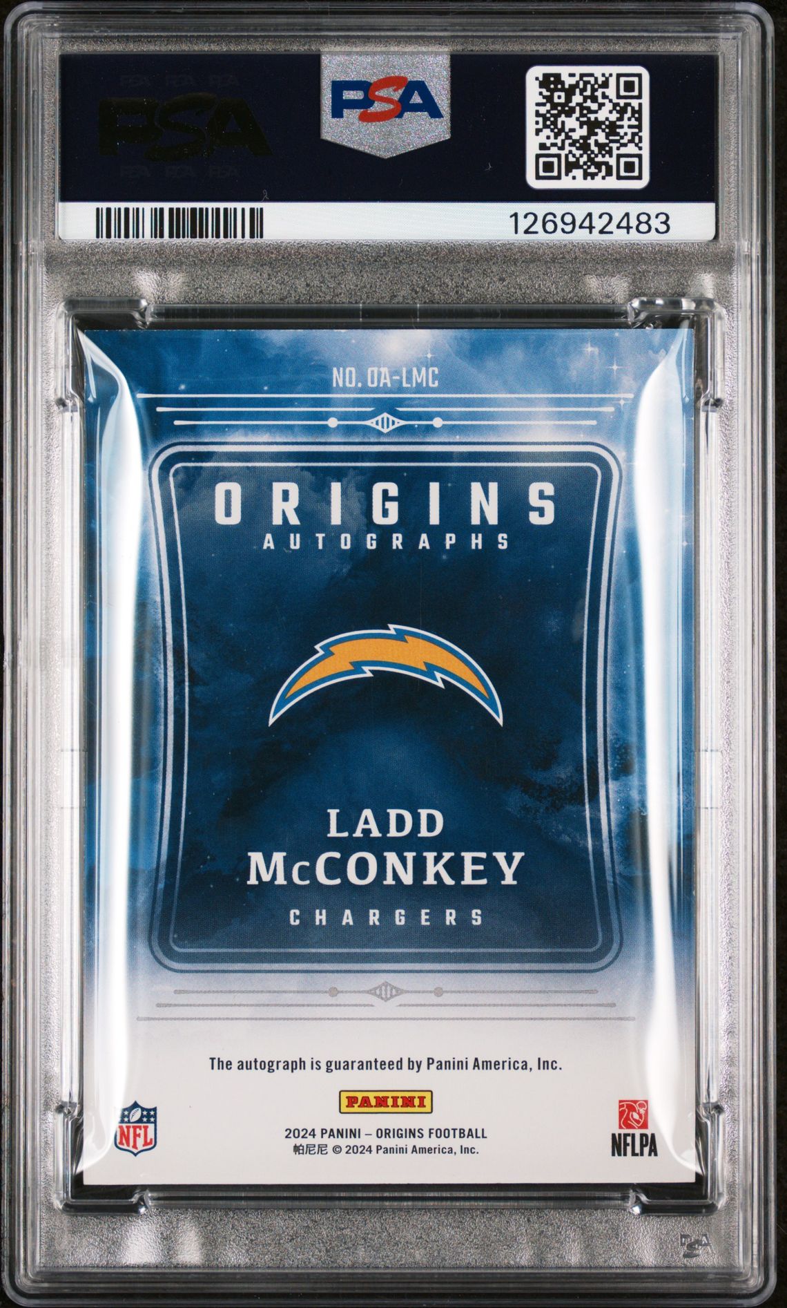 2024 Panini Origins Origins Autographs Ladd Mcconkey #Oalmc (Origins Autograph-Gold Ink) Nm-Mt 8 back