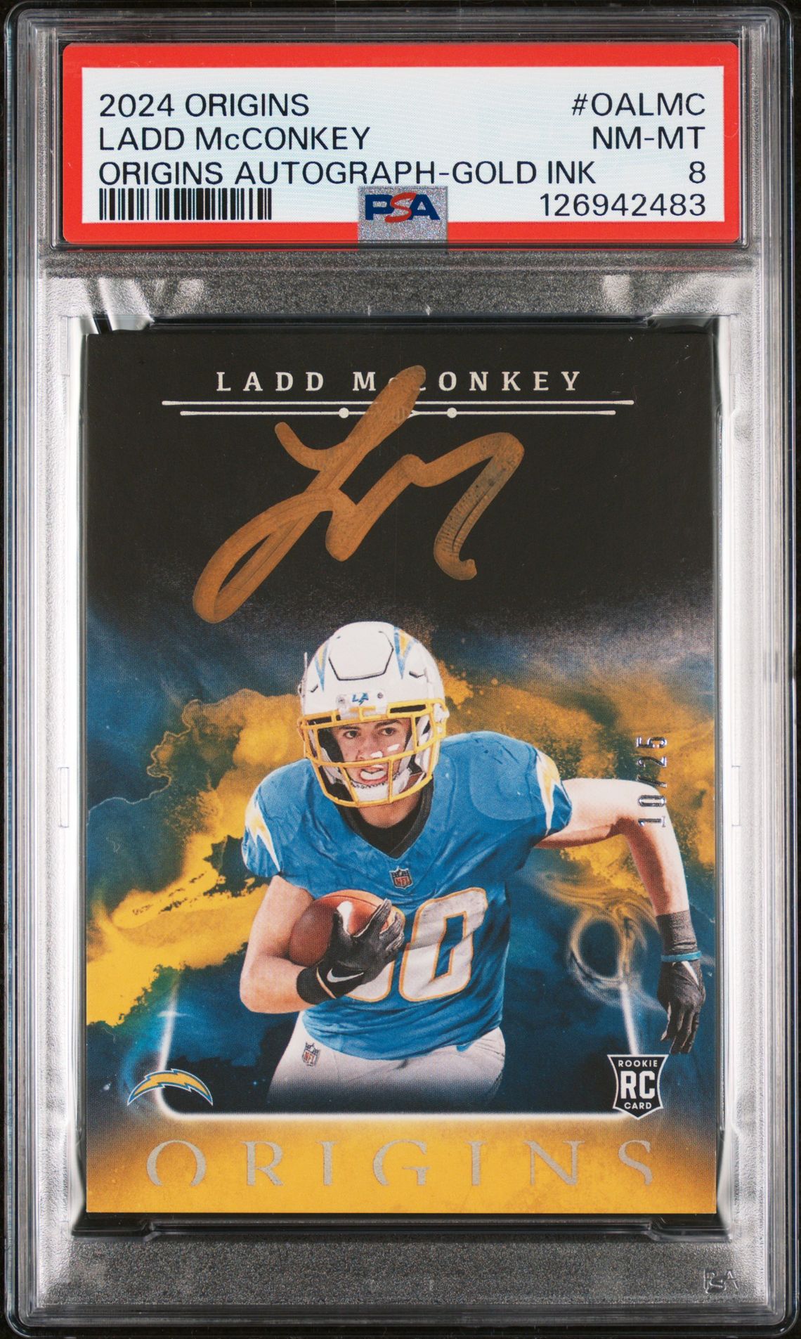 2024 Panini Origins Origins Autographs Ladd Mcconkey #Oalmc (Origins Autograph-Gold Ink) Nm-Mt 8 front
