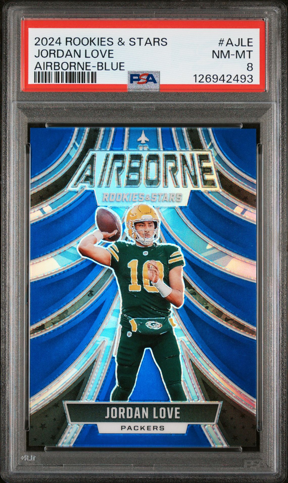 2024 Panini Rookies & Stars Airborne Jordan Love #Ajle (Airborne-Blue) Nm-Mt 8 front