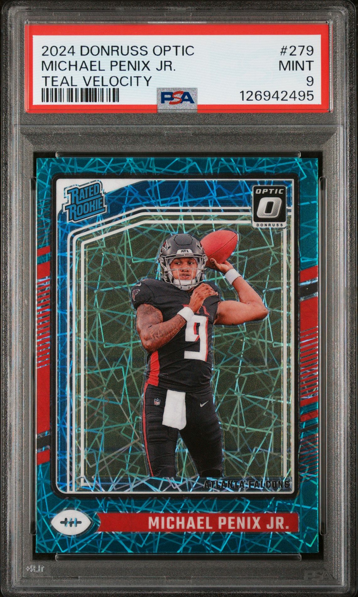 2024 Panini Donruss Optic Michael Penix Jr. #279 (Teal Velocity) Mint 9 front