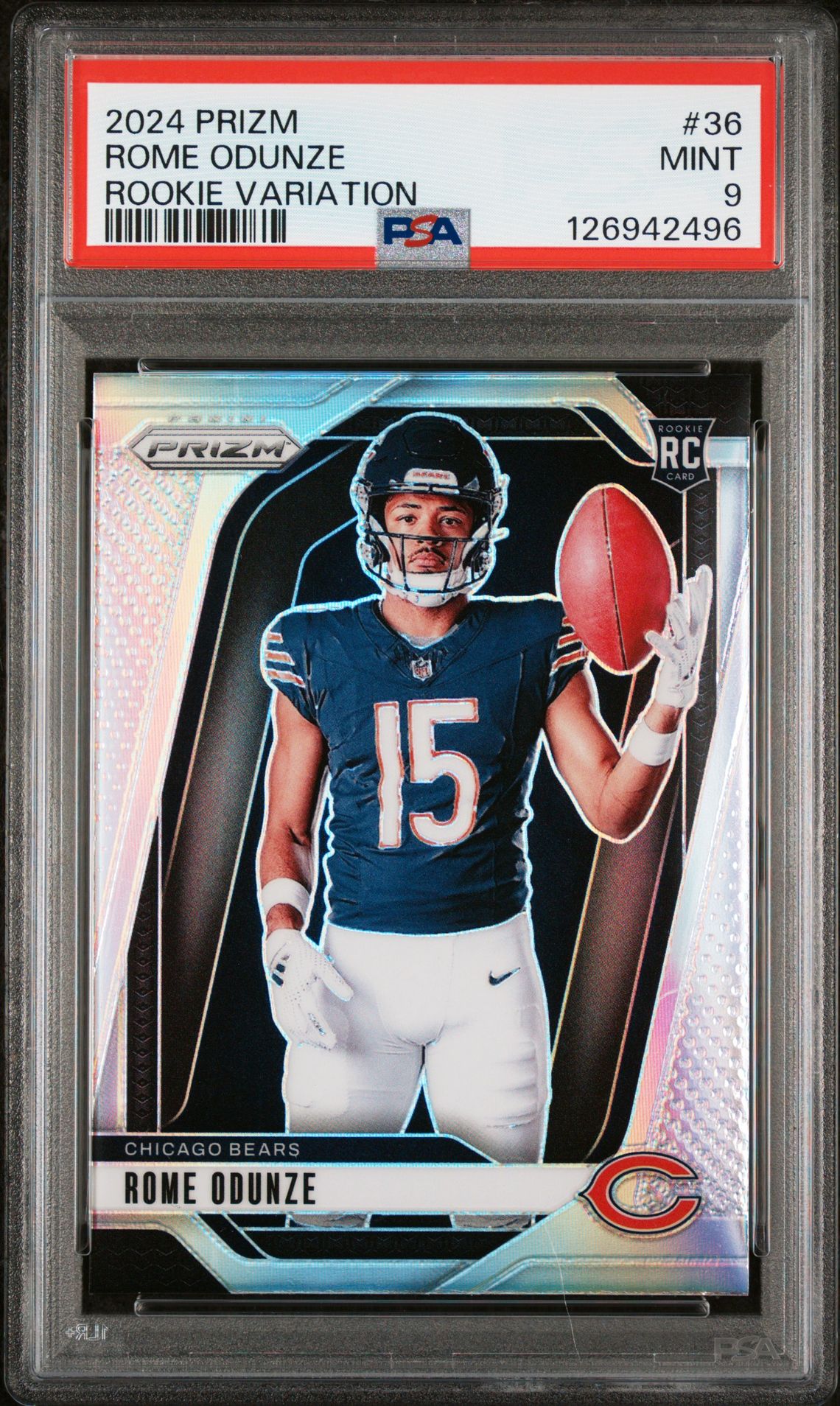 2024 Panini Prizm Rookie Variation Rome Odunze #36 Mint 9 front