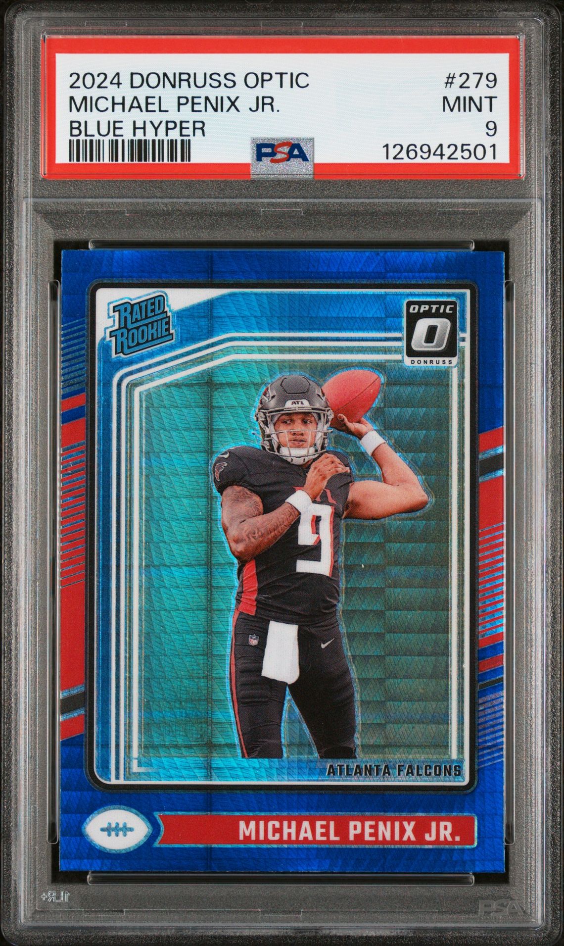 2024 Panini Donruss Optic Michael Penix Jr. #279 (Blue Hyper) Mint 9 front