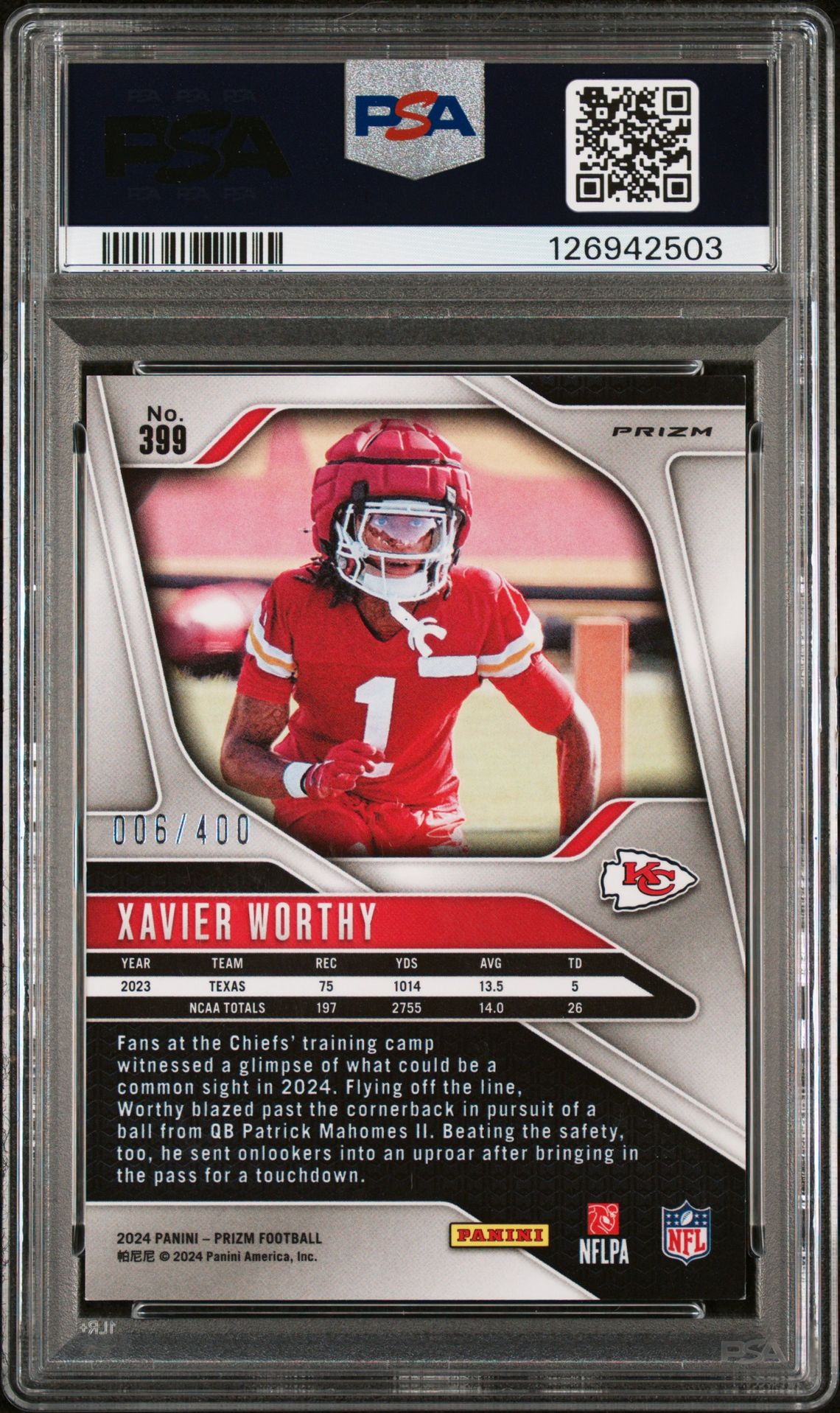 2024 Panini Prizm Xavier Worthy #399 (Pandora) Nm-Mt 8 back