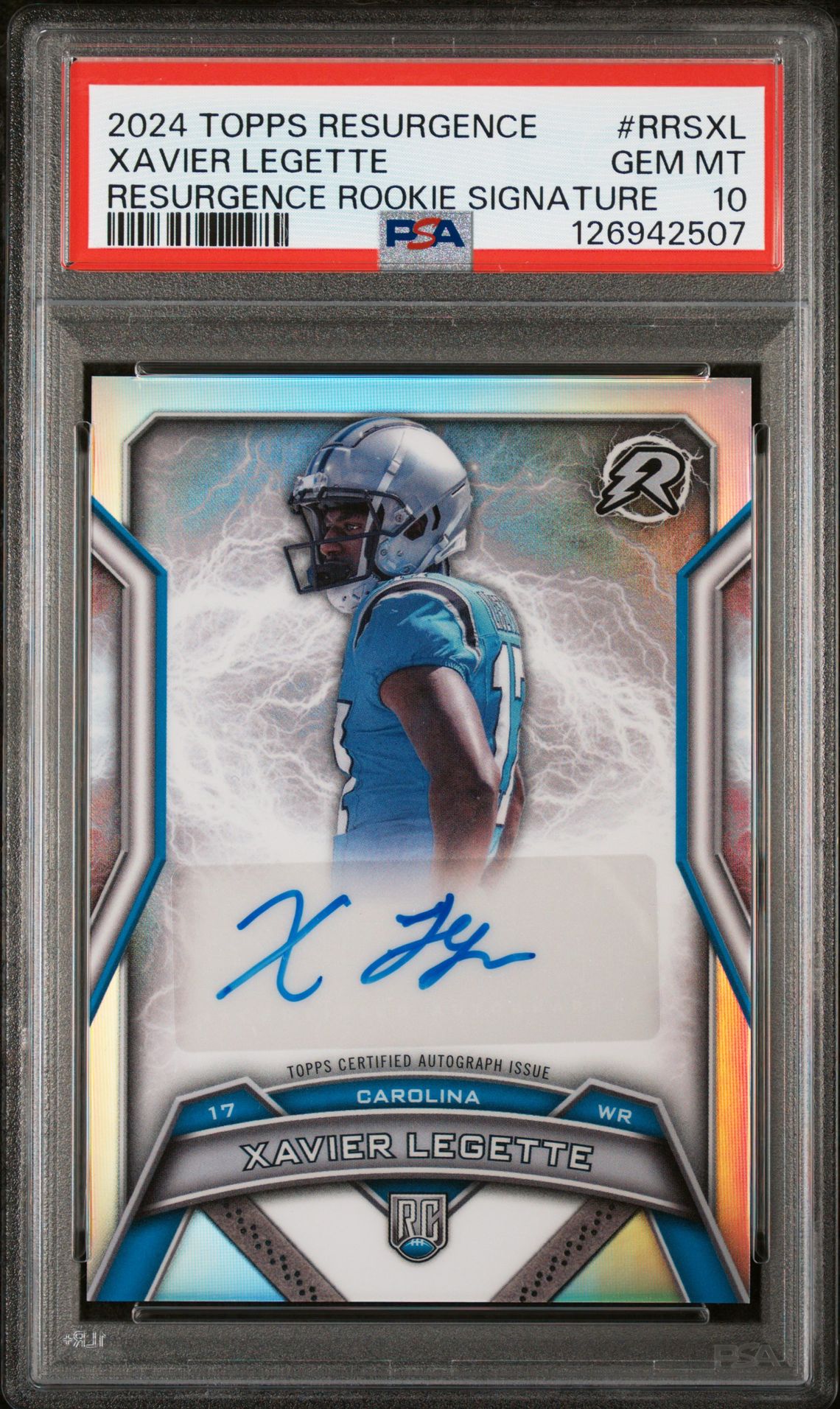2024 Topps Resurgence Resurgence Rookie Signatures Xavier Legette #Rrsxl (Resurgence Rookie Signature) Gem Mt 10 front