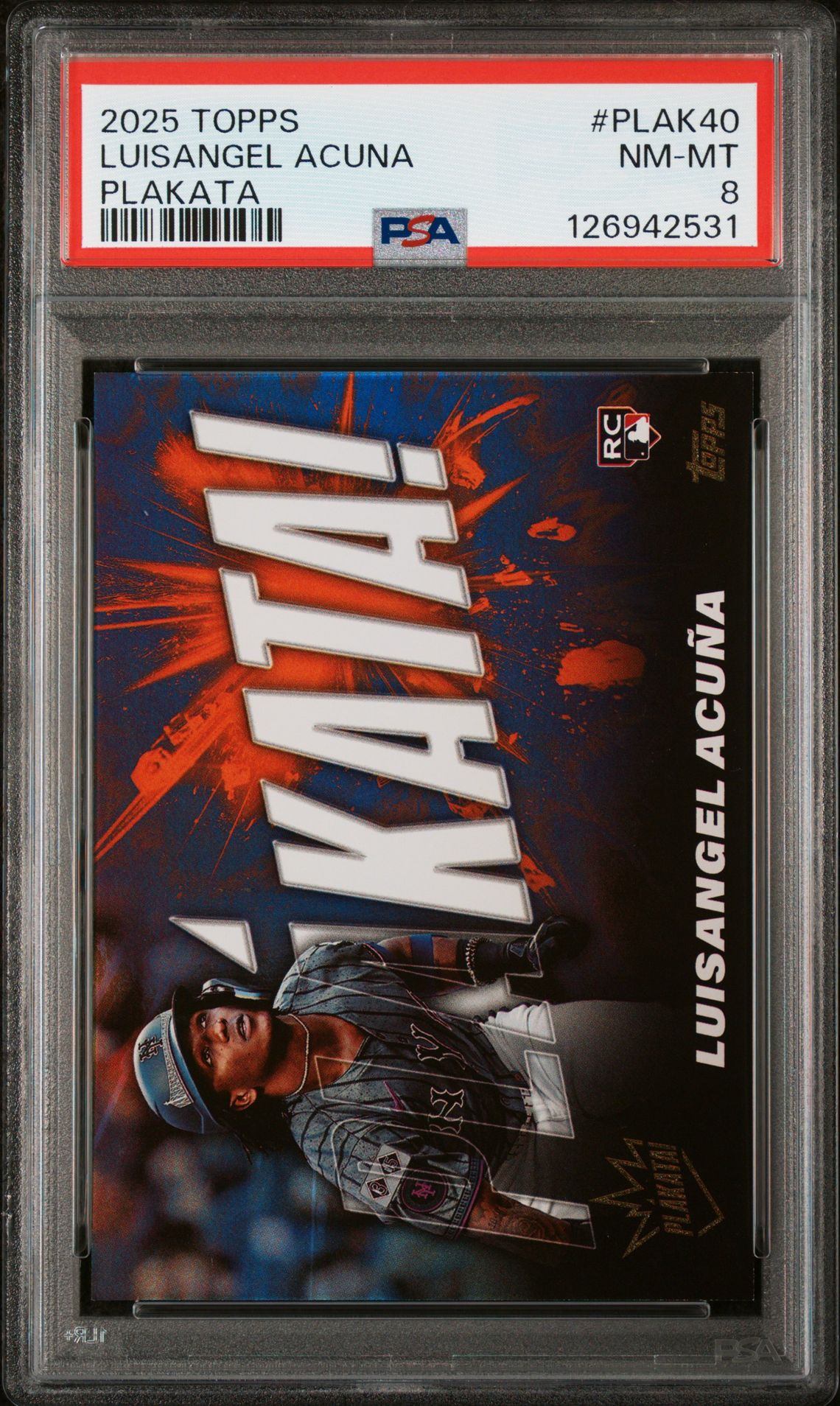 2025 Topps Plakata Luisangel Acuna #Plak40 (Series 2) Nm-Mt 8 front