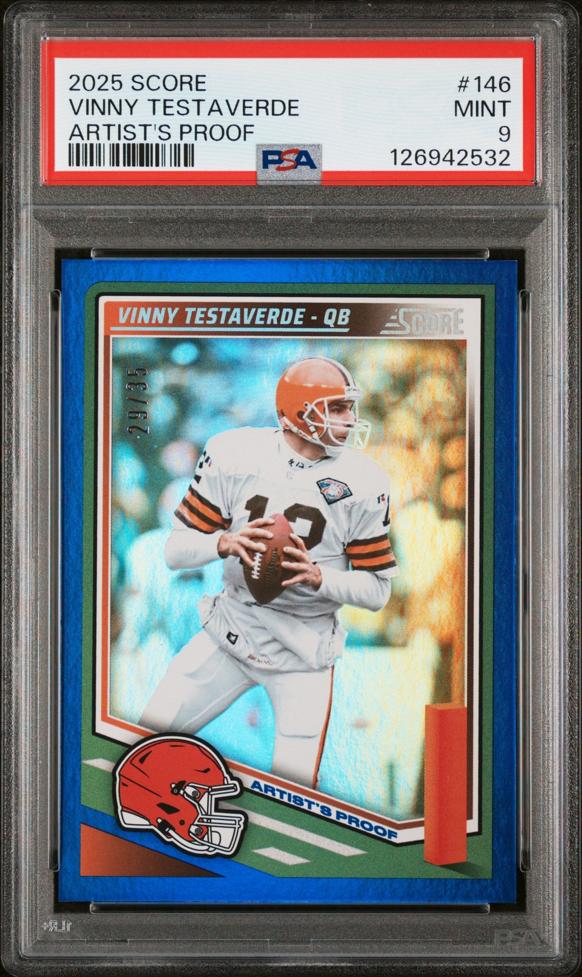 2025 Panini Score Vinny Testaverde #146 (Artist's Proof) Mint 9 front