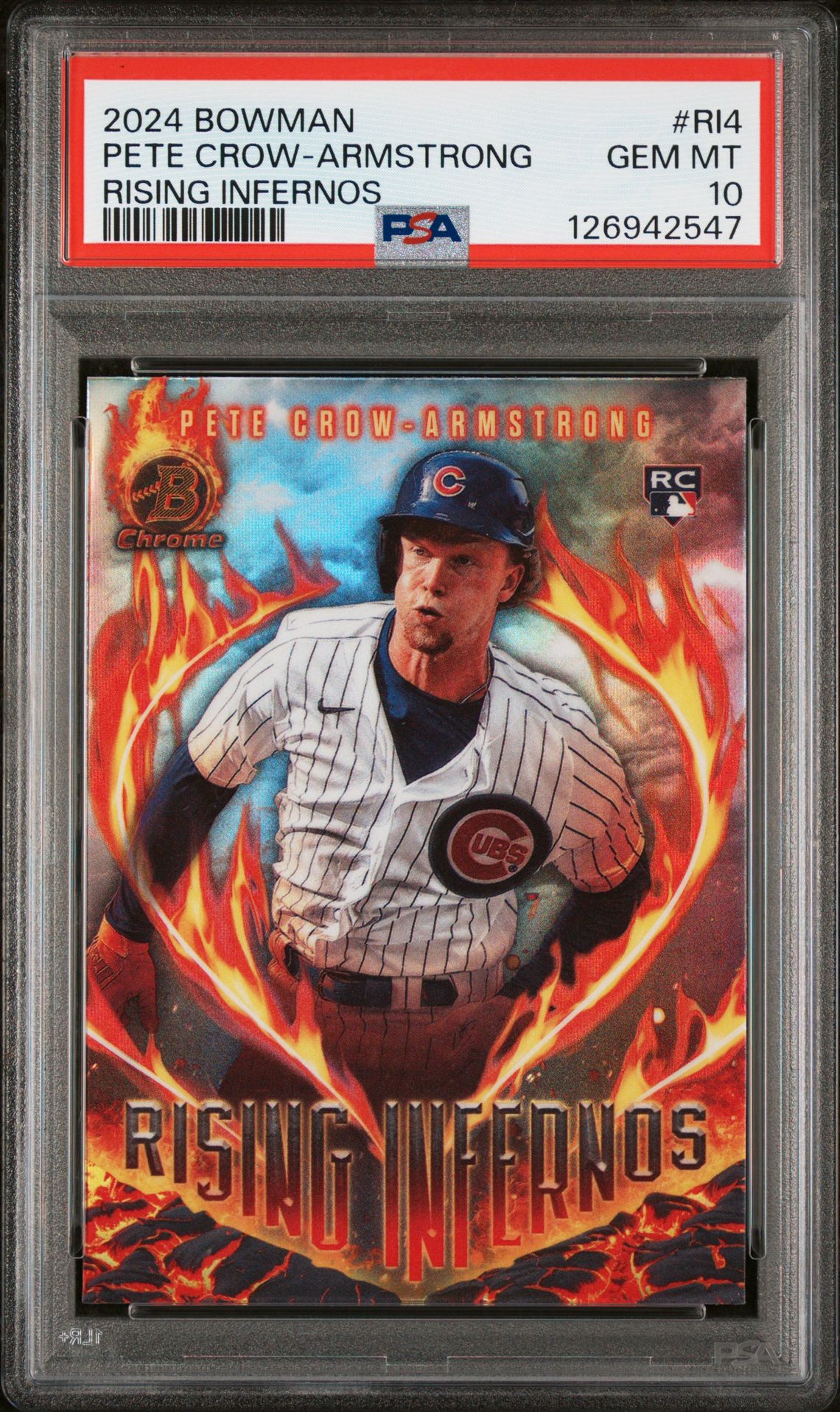 2024 Bowman Rising Infernos Pete Crow-Armstrong #Ri4 Gem Mt 10 front