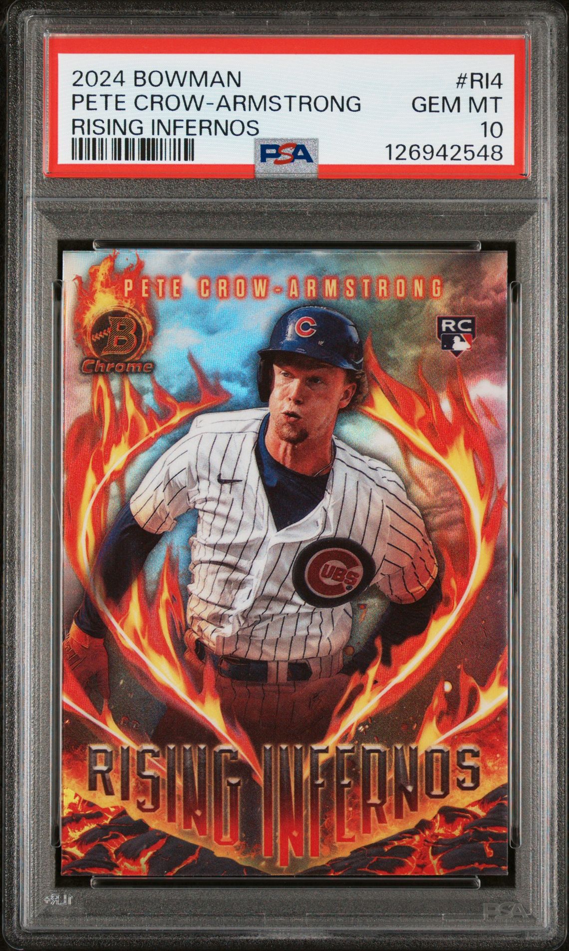 2024 Bowman Rising Infernos Pete Crow-Armstrong #Ri4 Gem Mt 10 front