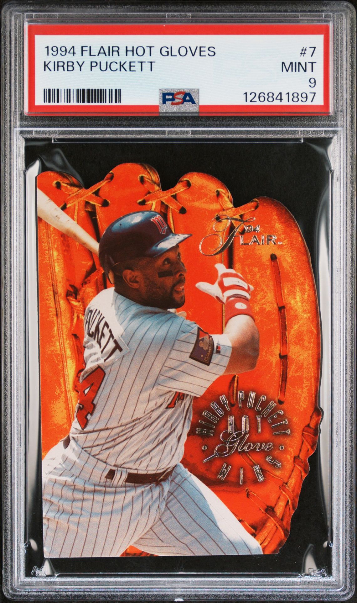 1994 Flair Hot Glove Kirby Puckett #7 Mint 9 front