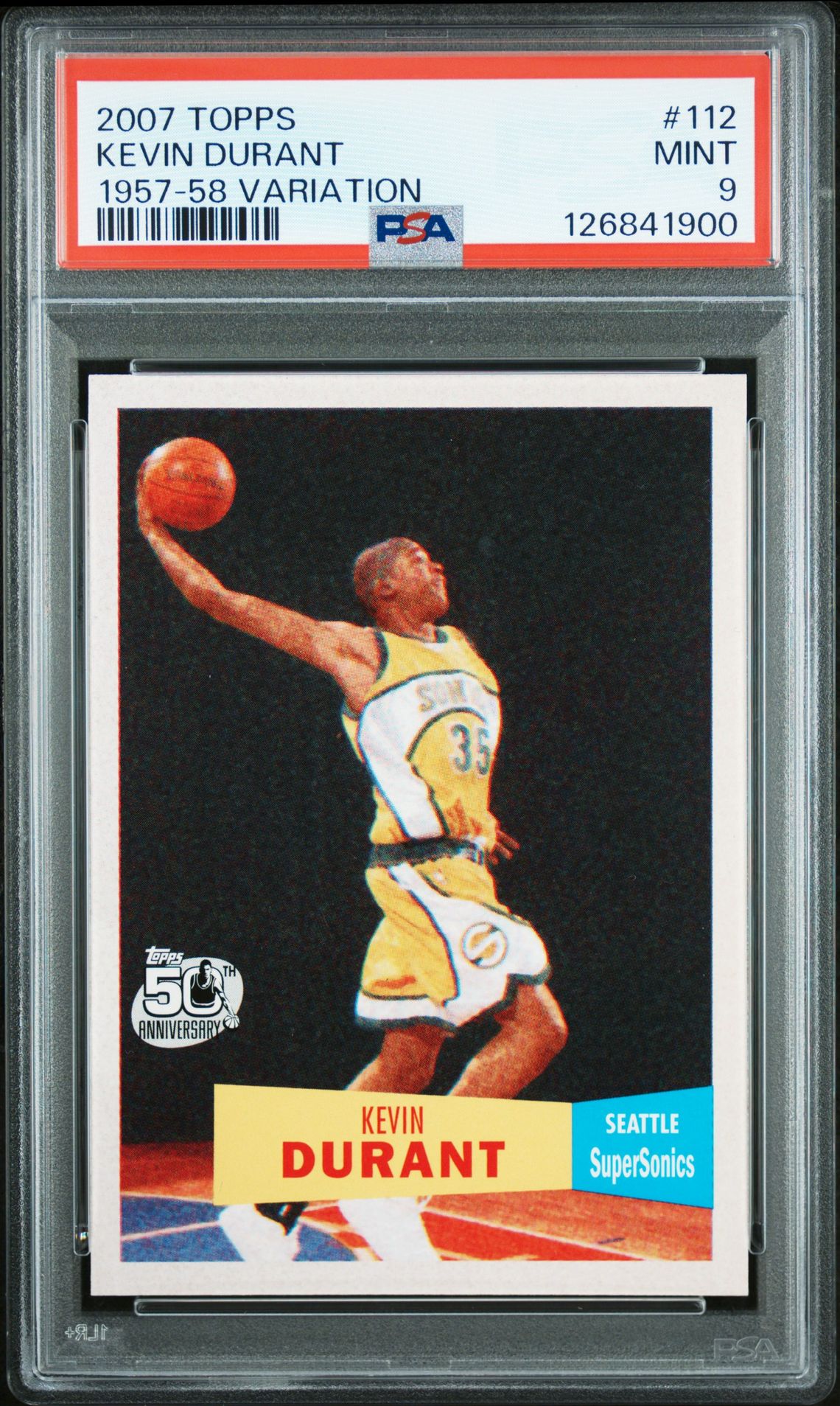 2007 Topps Kevin Durant #112 (1957-58 Variation) Mint 9 front