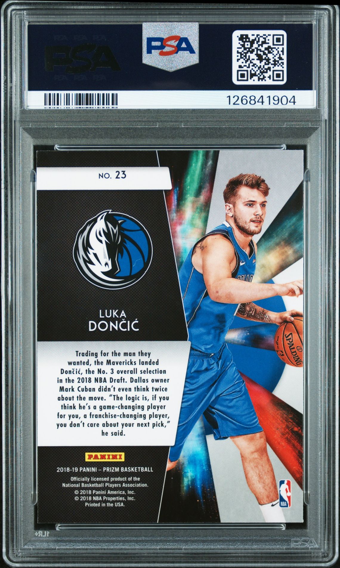 2018 Panini Prizm Freshman Phenoms Luka Doncic #23 (Freshman Phenoms) Gem Mt 10 back
