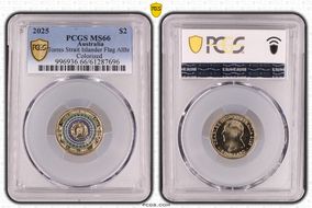 2025 $2 Torres Strait Islander Flag AlBr Colorized MS66