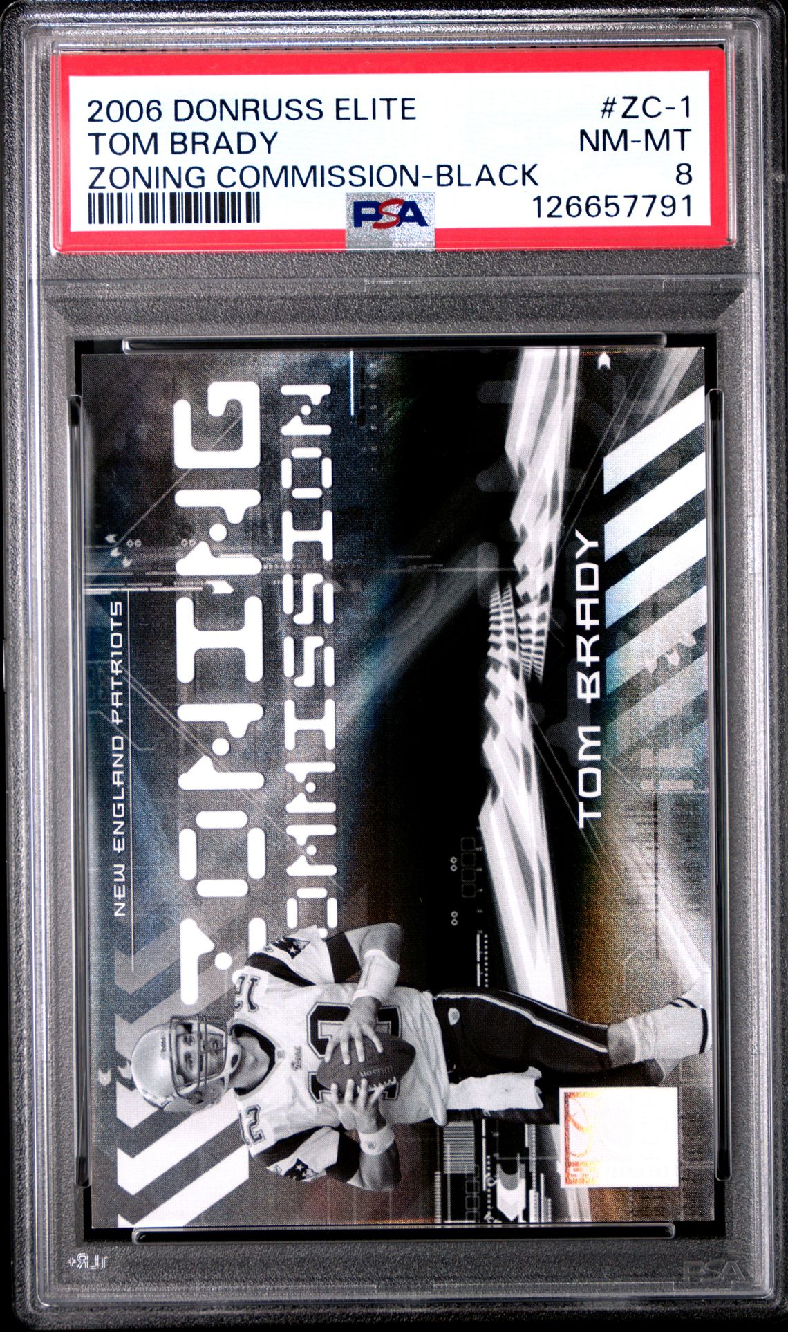 2006 Donruss Elite Zoning Commission Tom Brady #Zc-1 (Zoning Commission-Black) Nm-Mt 8 front