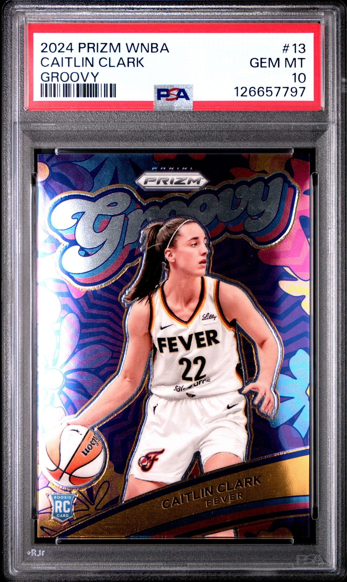 2024 Panini Prizm Wnba Groovy Caitlin Clark #13 Gem Mt 10 front