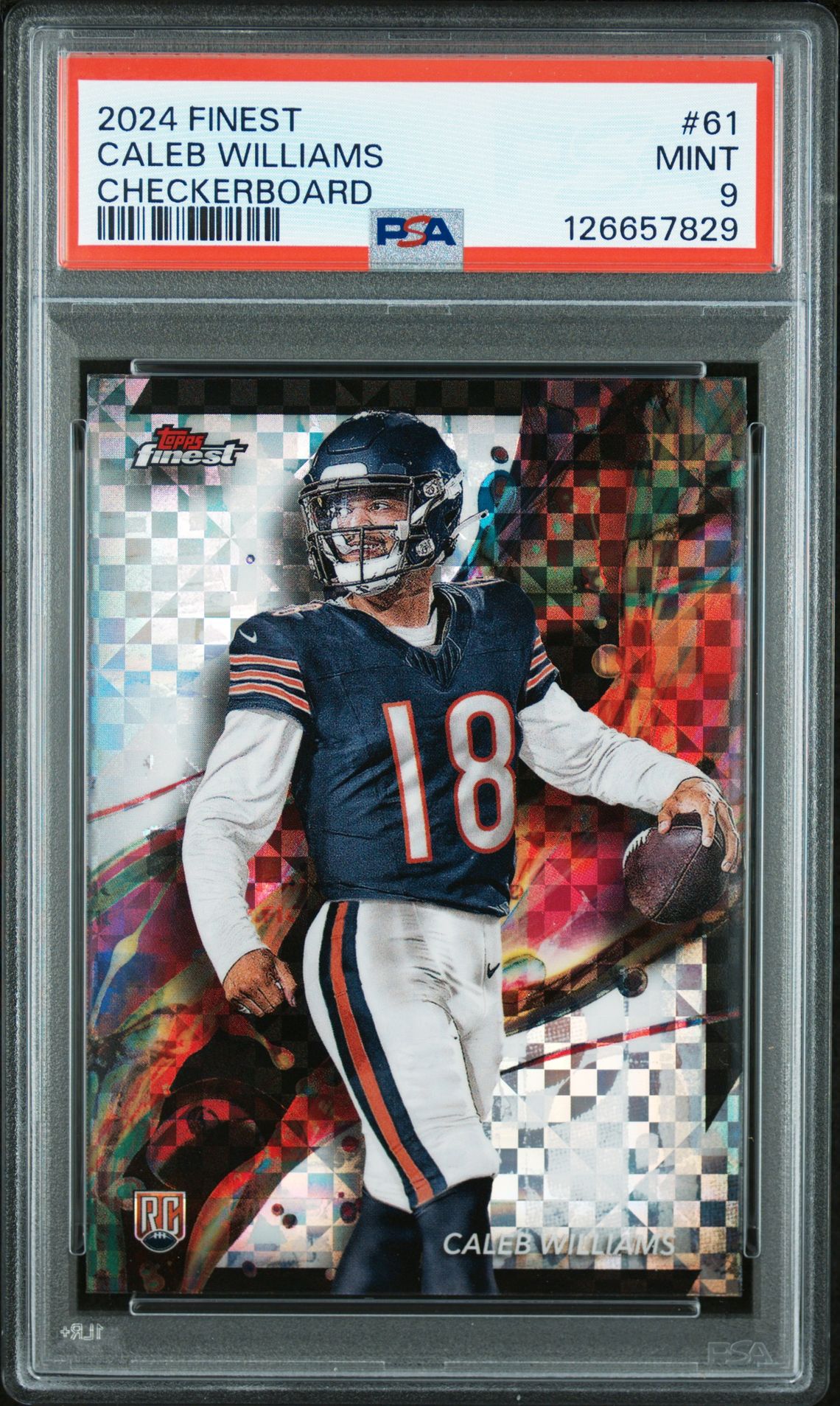 2024 Topps Finest Caleb Williams #61 (Checkerboard) Mint 9 front