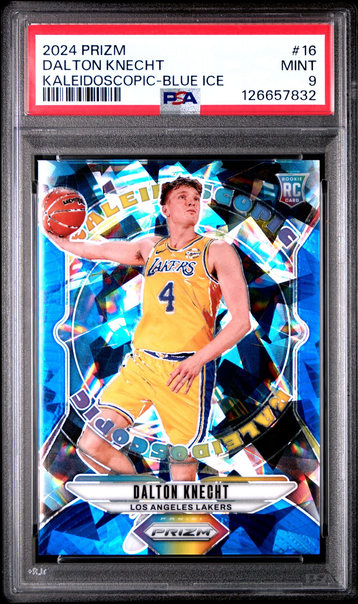 2024 Panini Prizm Kaleidoscopic Dalton Knecht #16 (Kaleidoscopic-Blue Ice) Mint 9 front