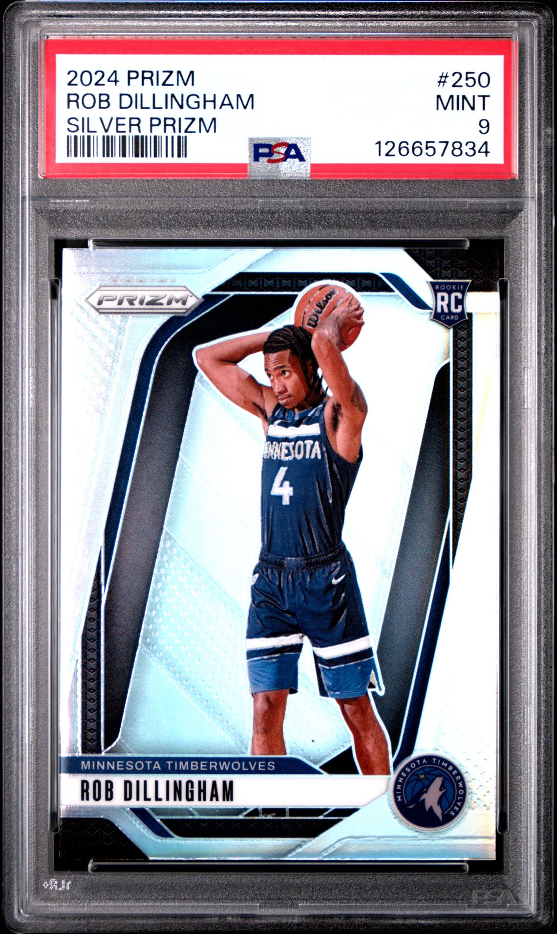 2024 Panini Prizm Rob Dillingham #250 (Silver Prizm) Mint 9 front