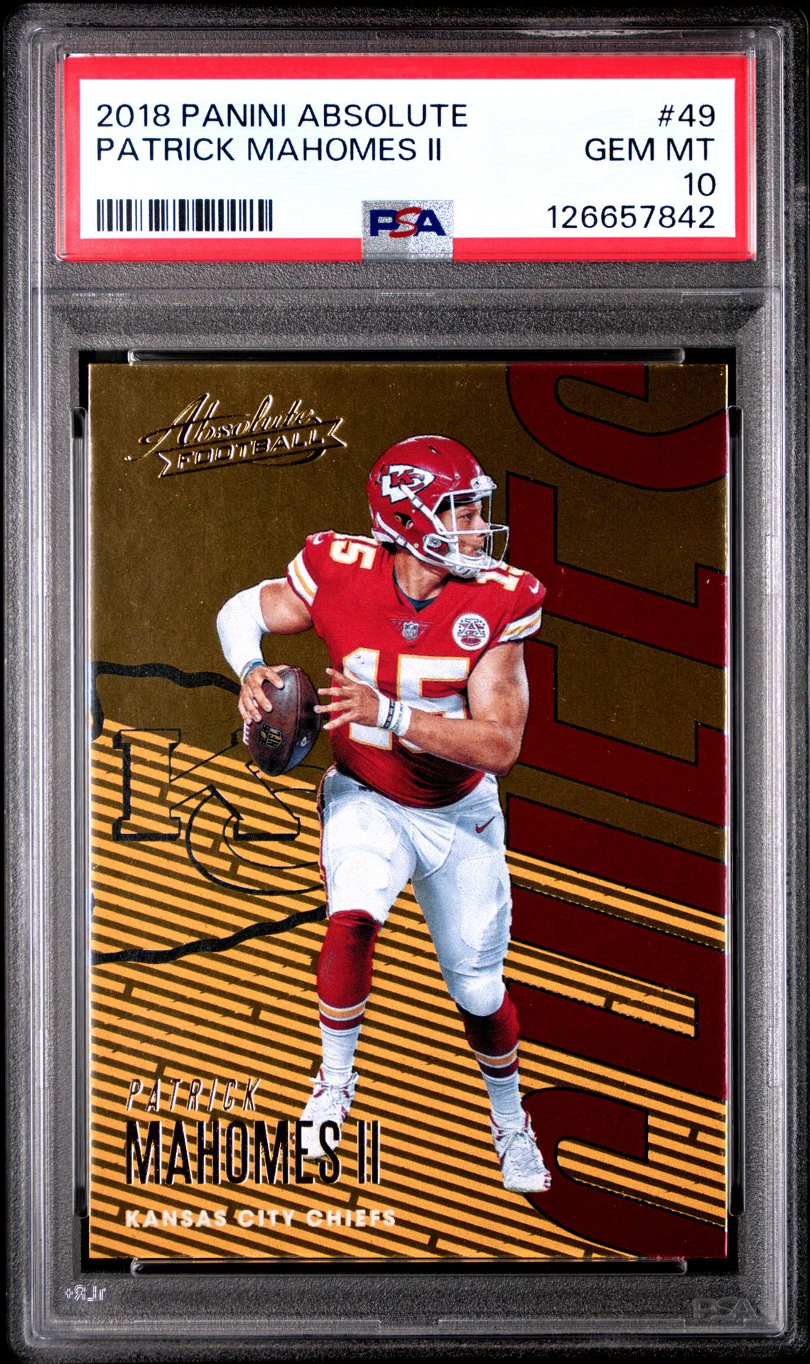 2018 Panini Absolute Patrick Mahomes Ii #49 Gem Mt 10 front