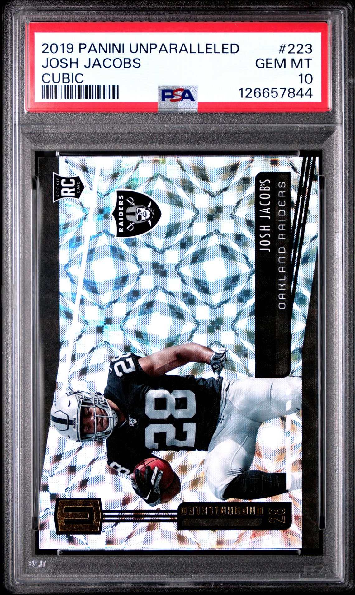 2019 Panini Unparalleled Josh Jacobs #223 (Cubic) Gem Mt 10 front