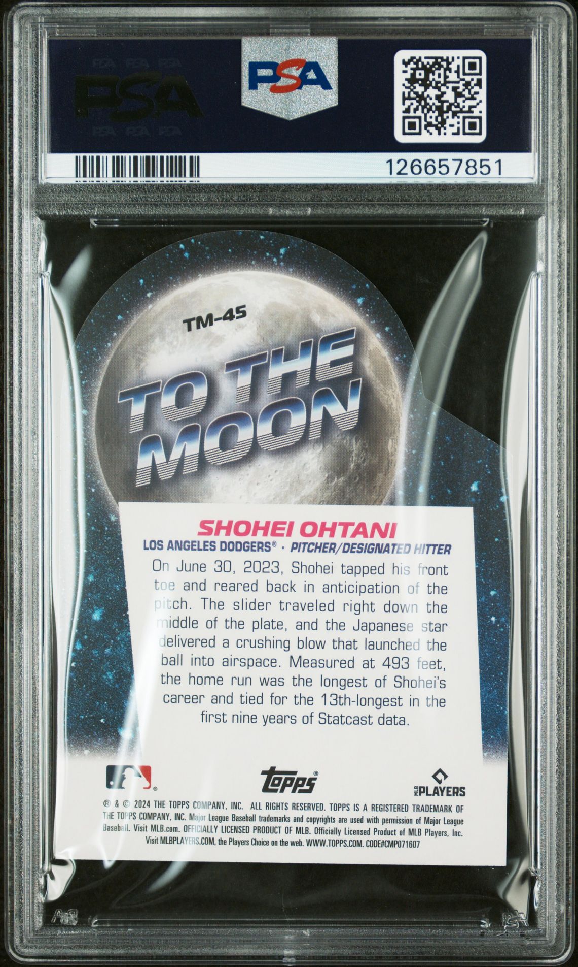 2024 Topps Big League To The Moon Die-Cuts Shohei Ohtani #Tm45 Mint 9 back