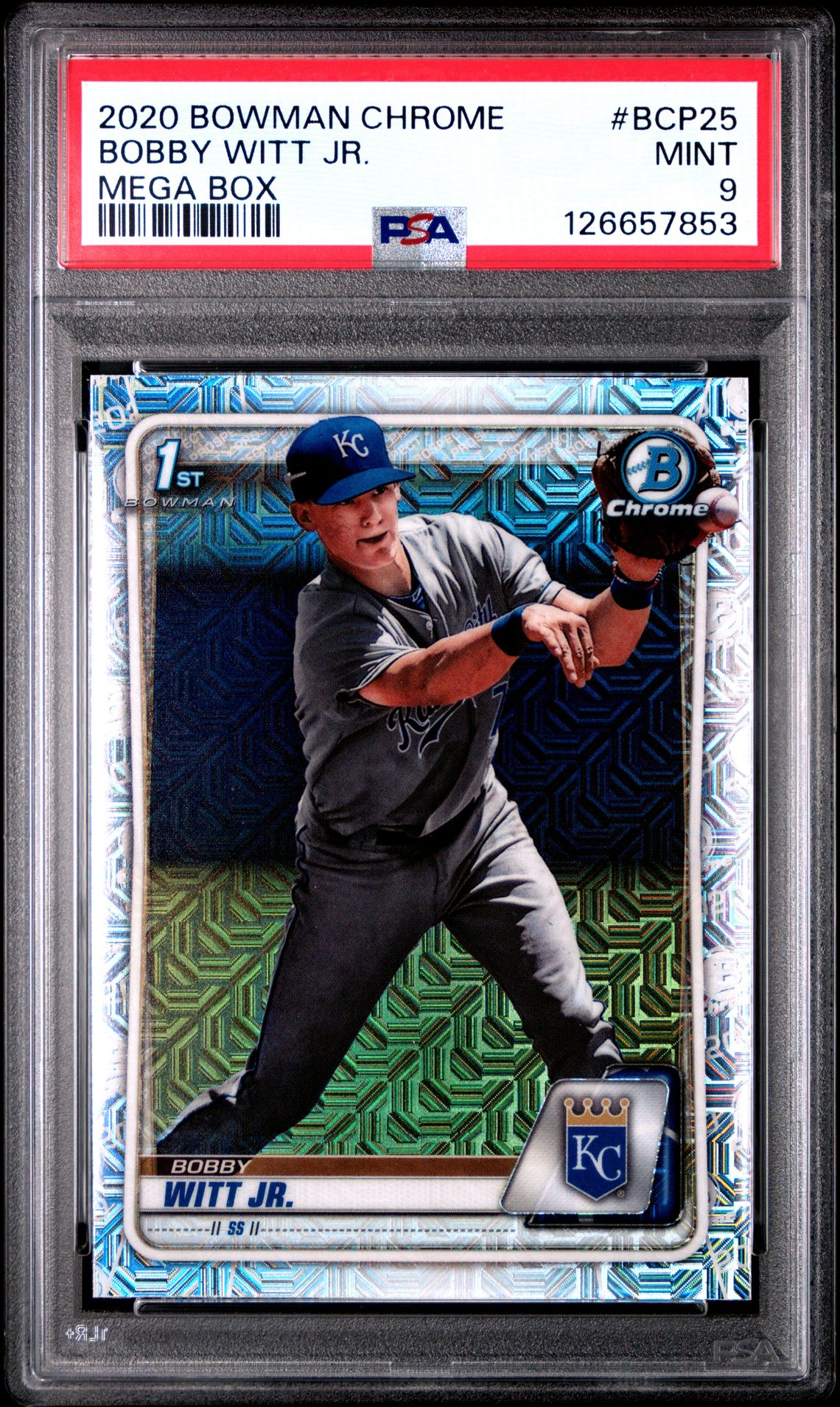 2020 Bowman Chrome Mega Box Bobby Witt Jr. #Bcp25 (Mega Box) Mint 9 front