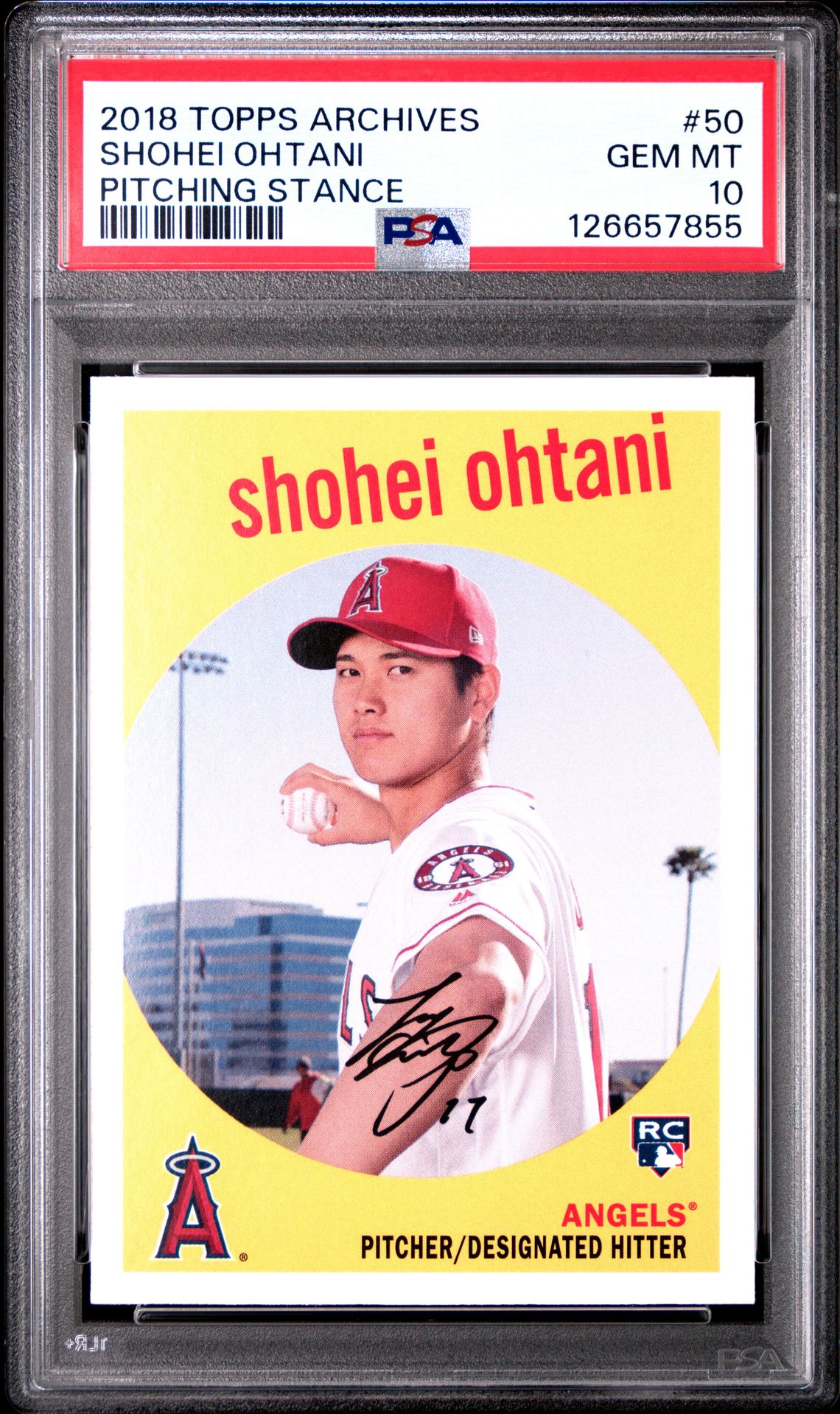 2018 Topps Archives Shohei Ohtani #50 (Pitching Stance) Gem Mt 10 front