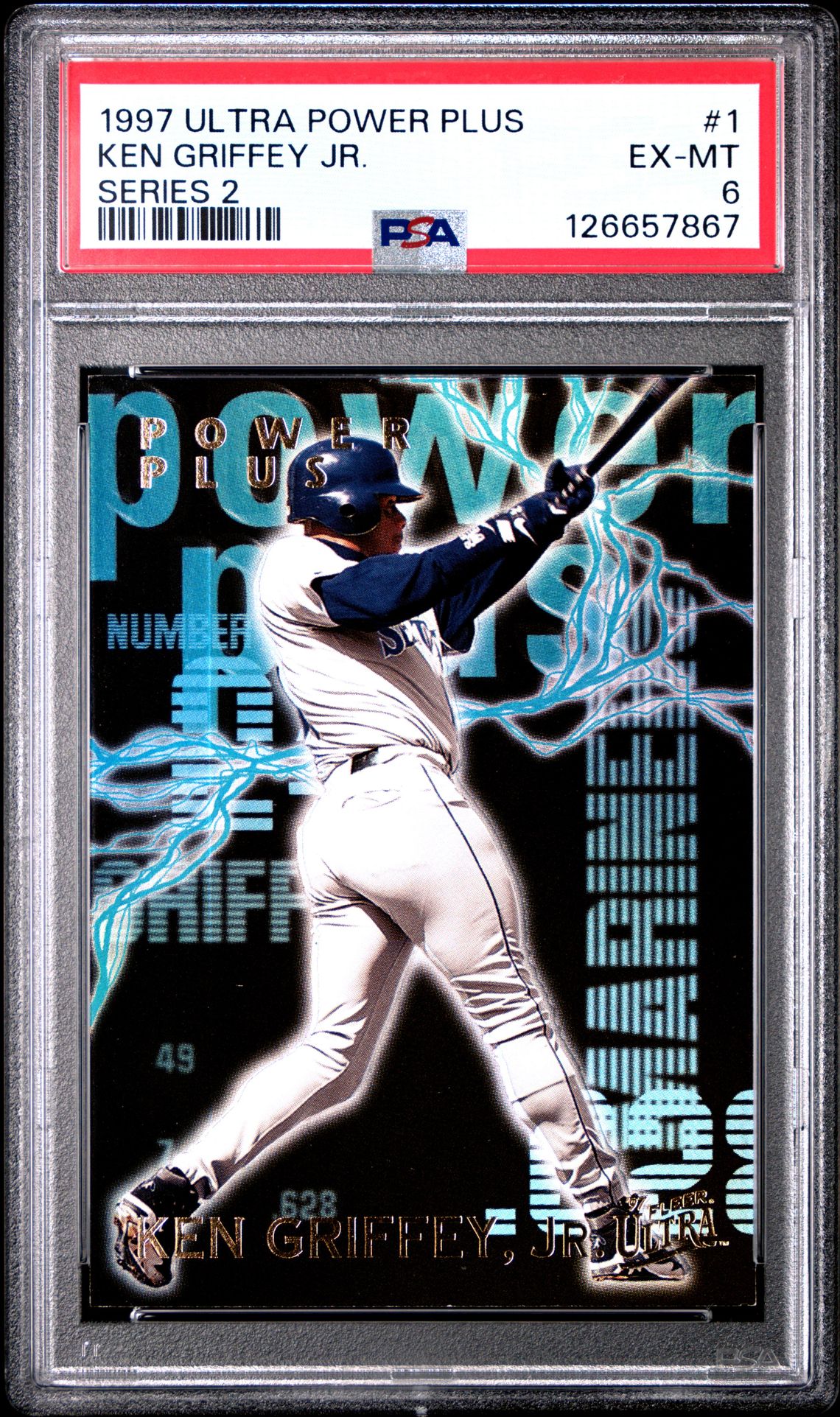 1997 Ultra Power Plus Ken Griffey Jr. #1 (Series 2) Ex-Mt 6 front