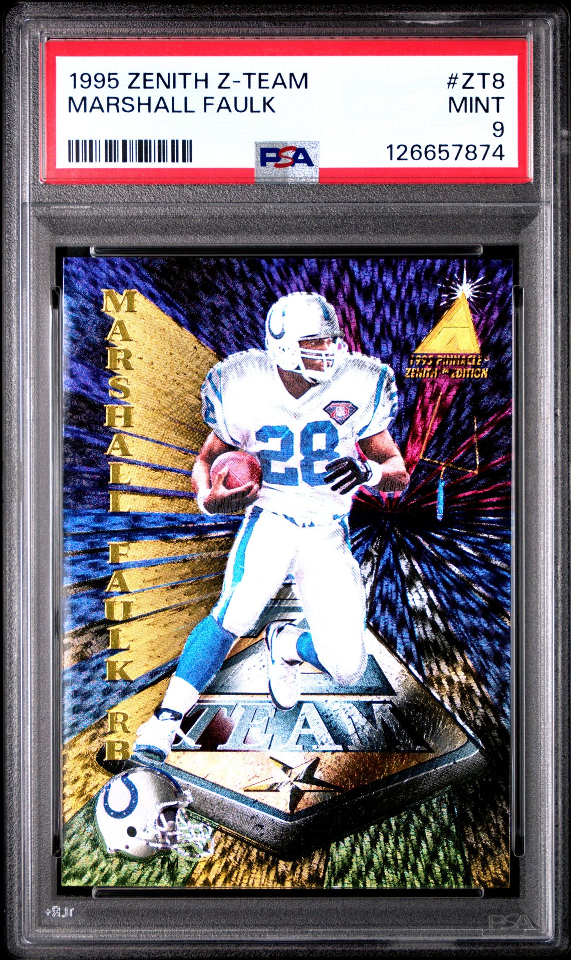 1995 Zenith Z-Team Marshall Faulk #Zt8 Mint 9 front