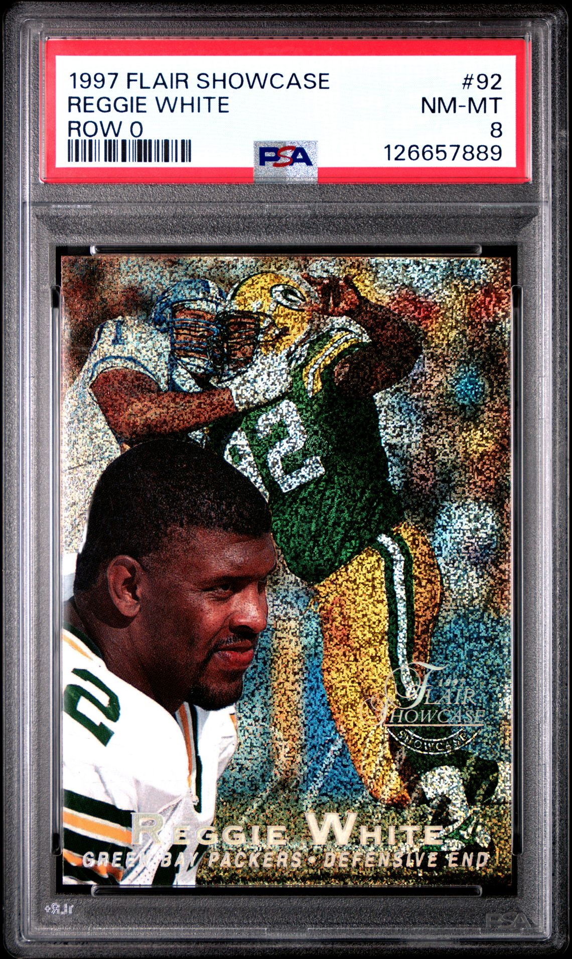 1997 Flair Showcase Reggie White #92 (Row 0) Nm-Mt 8 front