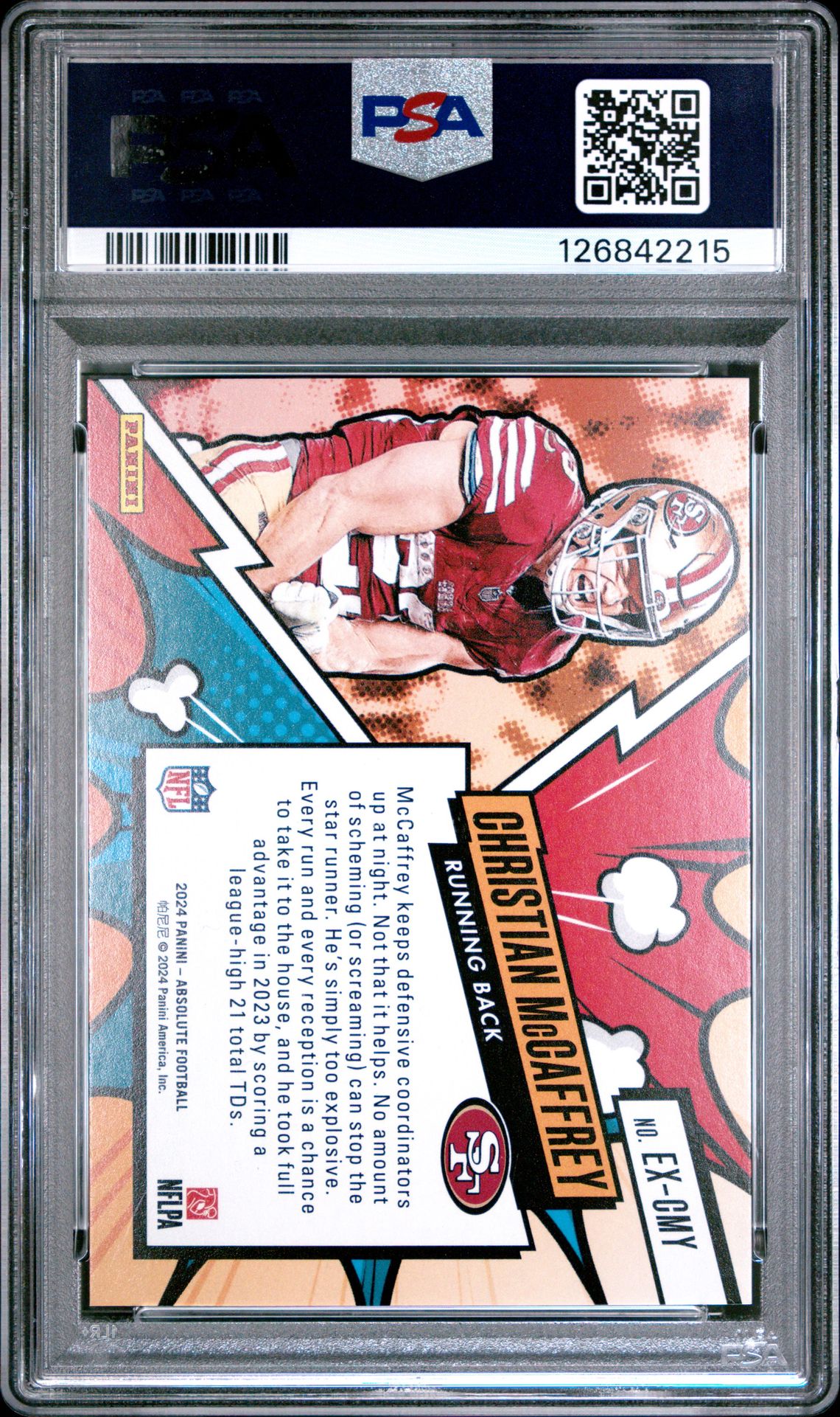 2024 Panini Absolute Explosive Christian Mccaffrey #Excmy Mint 9 back