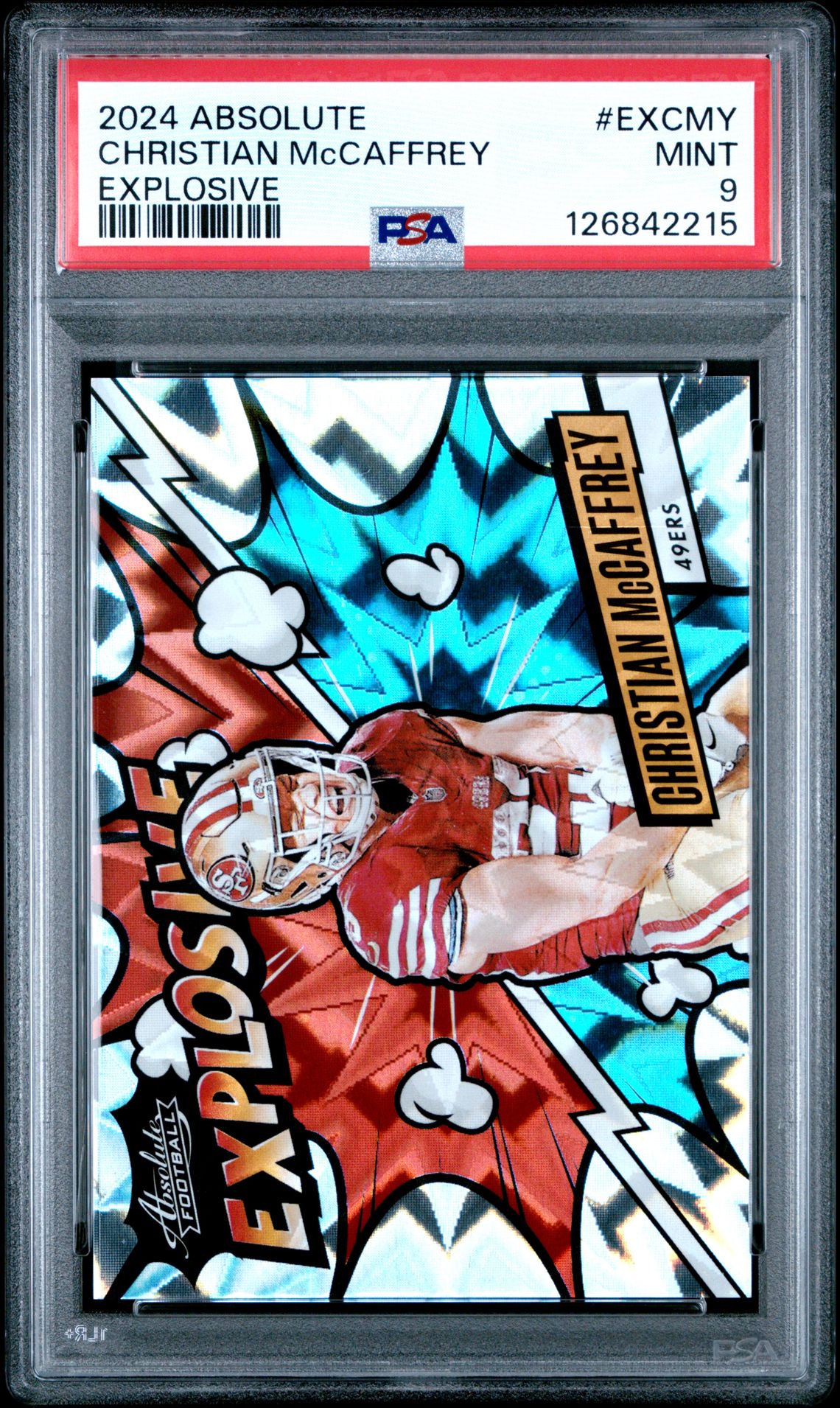 2024 Panini Absolute Explosive Christian Mccaffrey #Excmy Mint 9 front