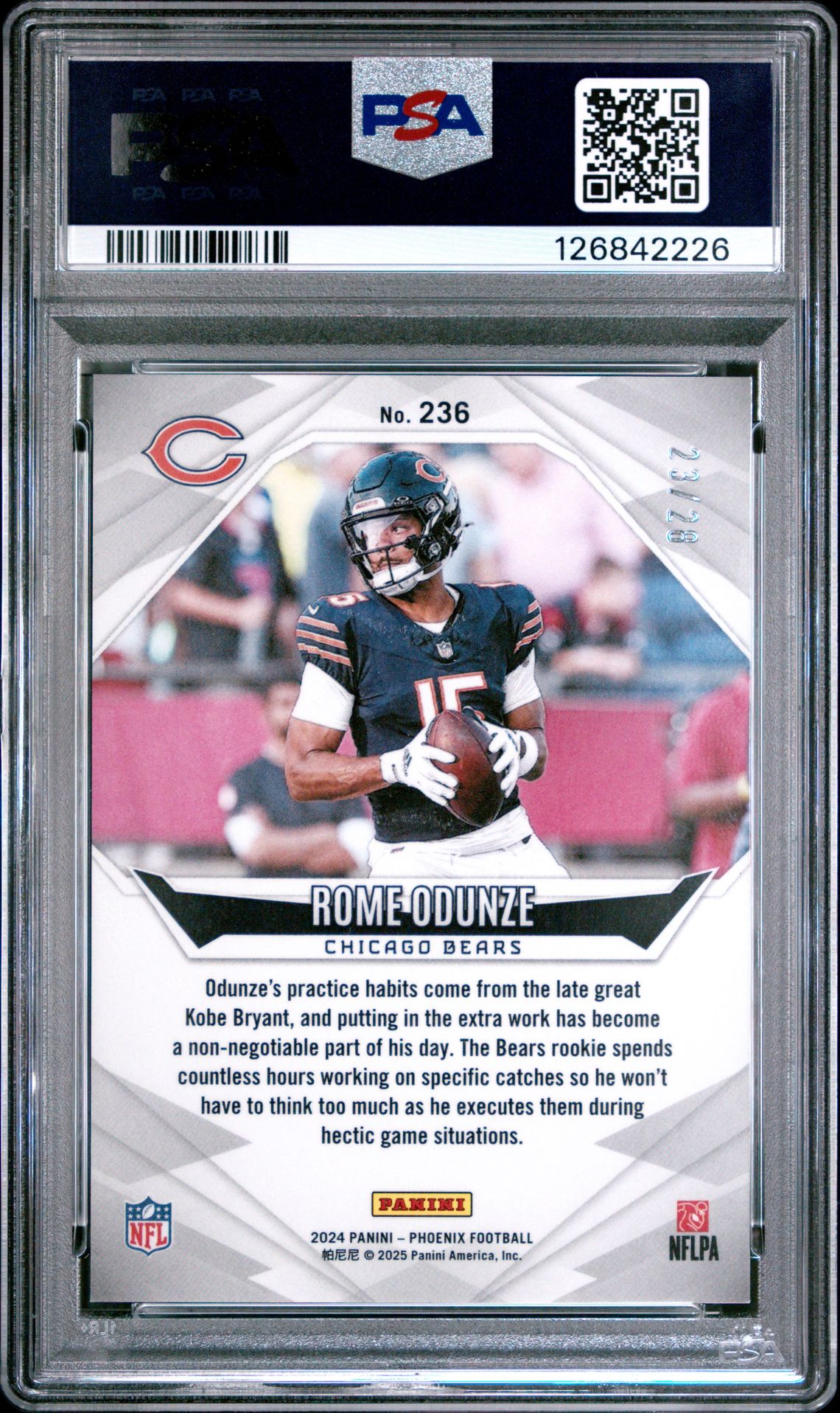 2024 Panini Phoenix Rome Odunze #236 (Teal) Mint 9 back