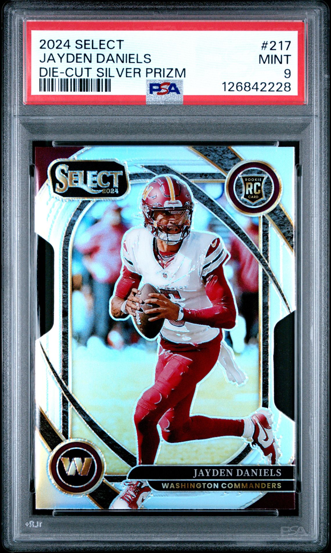 2024 Panini Select Jayden Daniels #217 (Die-Cut Silver Prizm) Mint 9 front