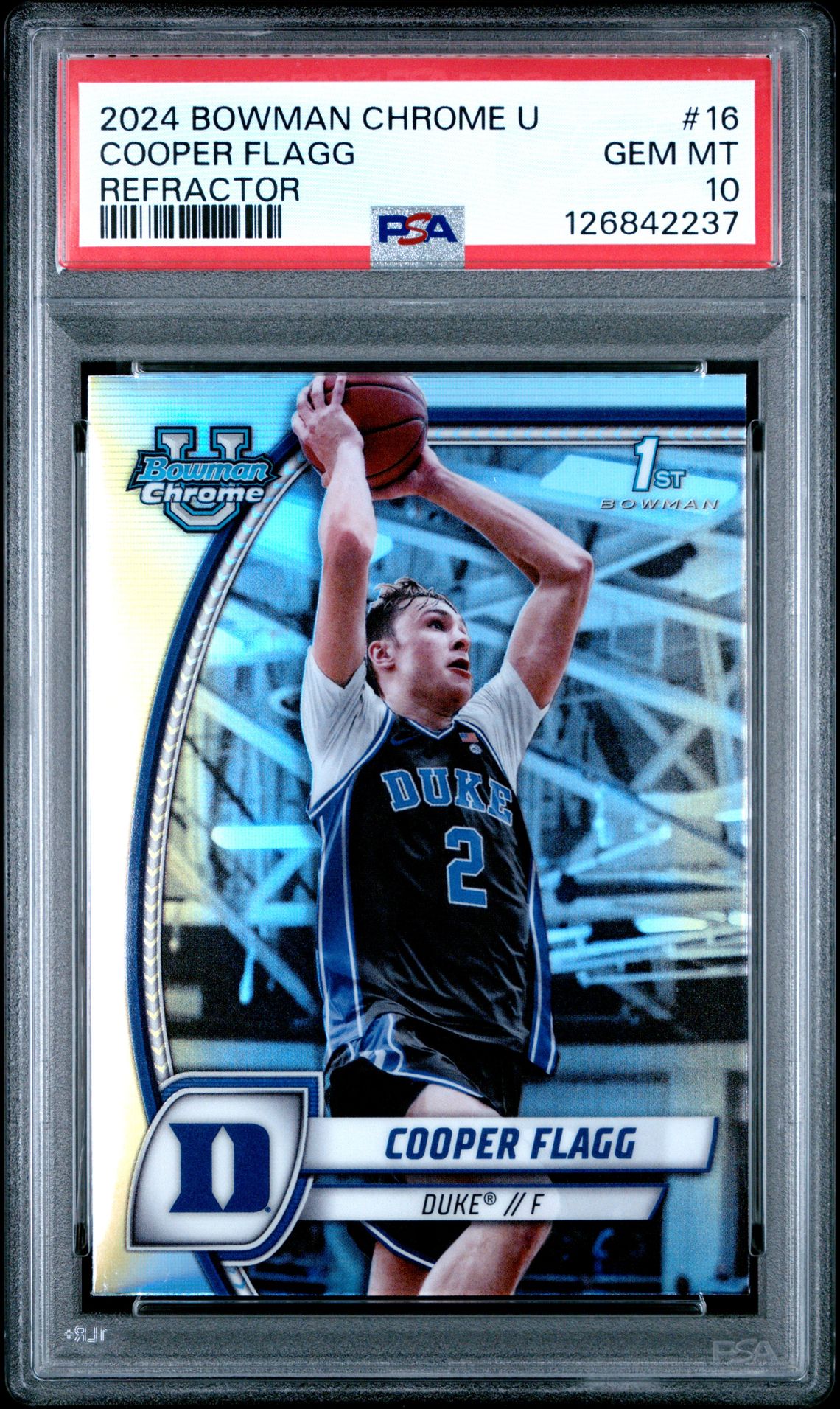 2024 Bowman Chrome University Cooper Flagg #16 (Refractor) Gem Mt 10 front