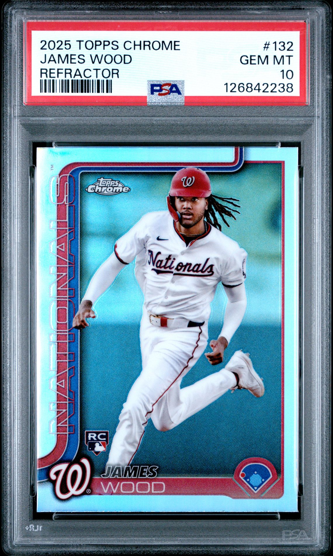 2025 Topps Chrome James Wood #132 (Refractor) Gem Mt 10 front