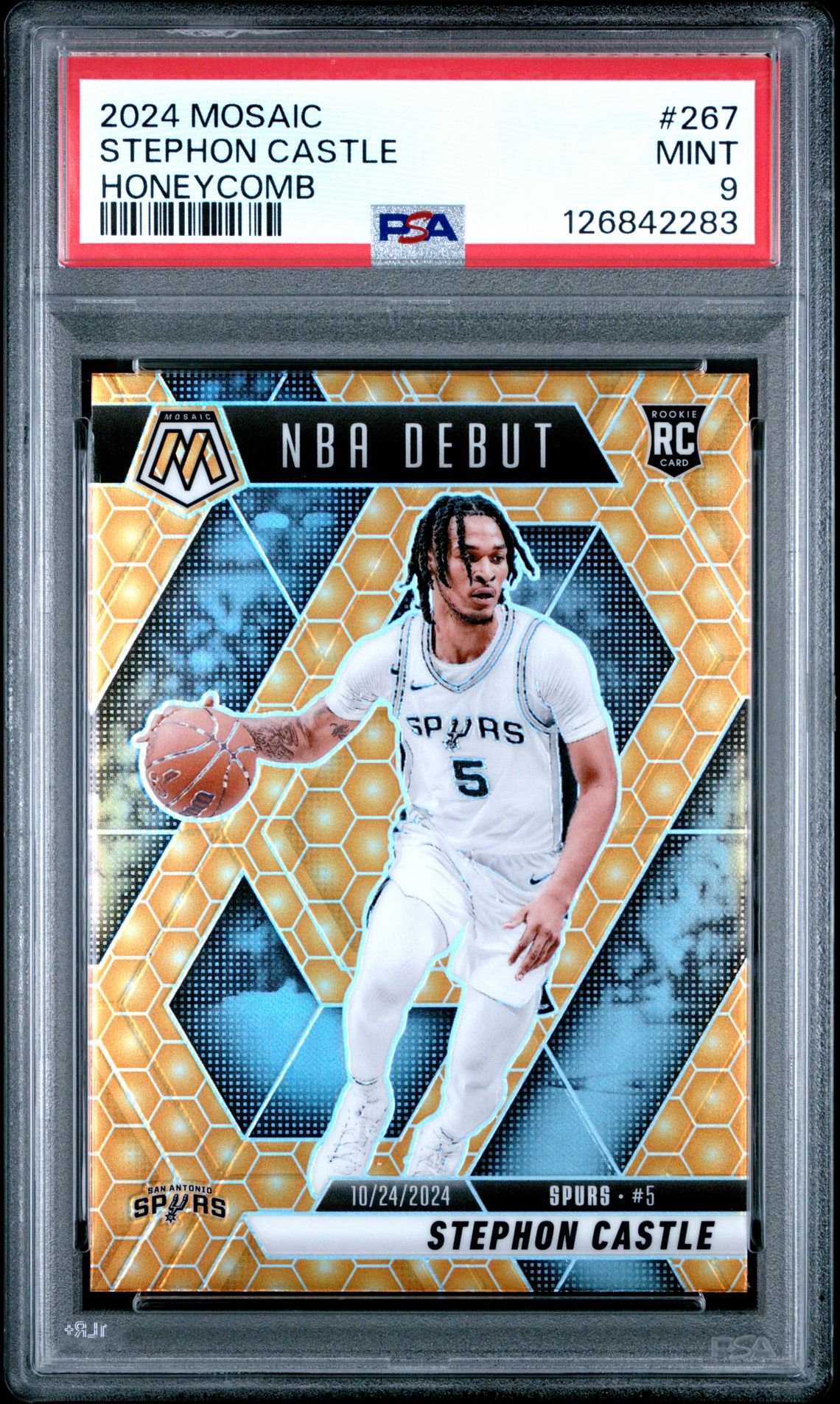 2024 Panini Mosaic Stephon Castle #267 (Honeycomb) Mint 9 front
