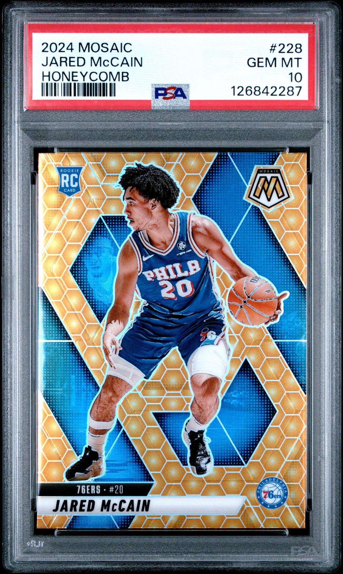 2024 Panini Mosaic Jared Mccain #228 (Honeycomb) Gem Mt 10 front