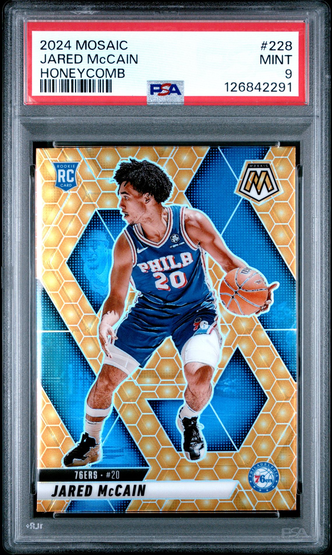 2024 Panini Mosaic Jared Mccain #228 (Honeycomb) Mint 9 front