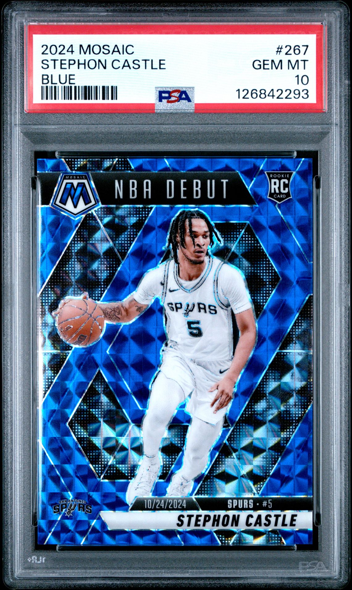 2024 Panini Mosaic Stephon Castle #267 (Blue) Gem Mt 10 front