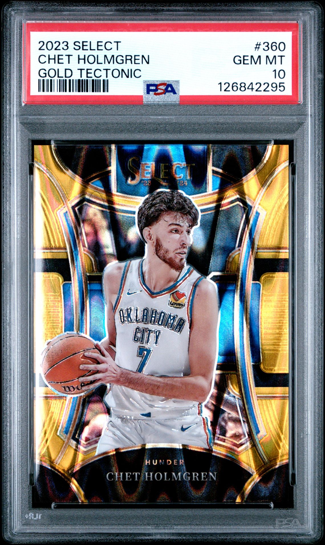 2023 Panini Select Chet Holmgren #360 (Gold Tectonic) Gem Mt 10 front