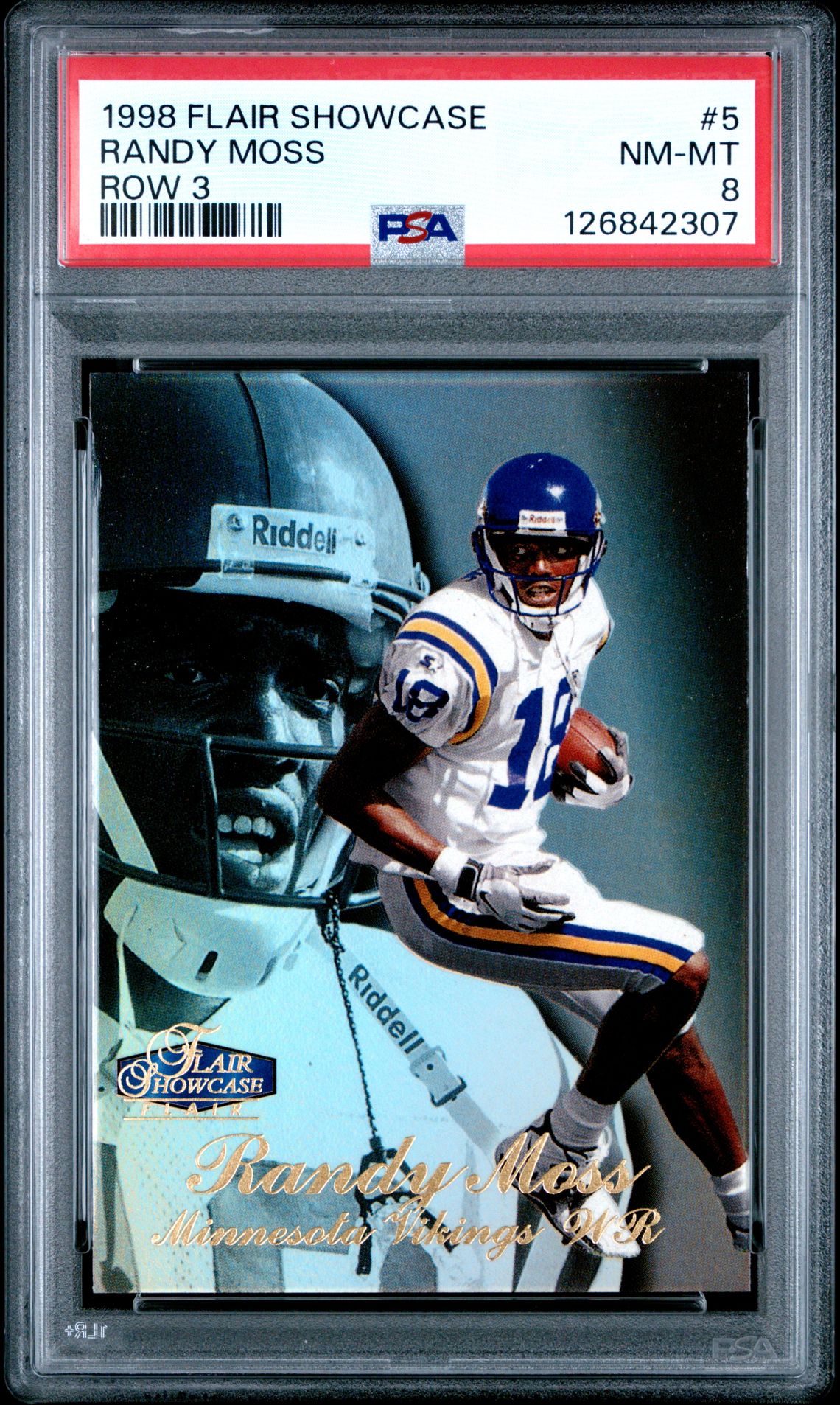 1998 Flair Showcase Randy Moss #5 (Row 3) Nm-Mt 8 front