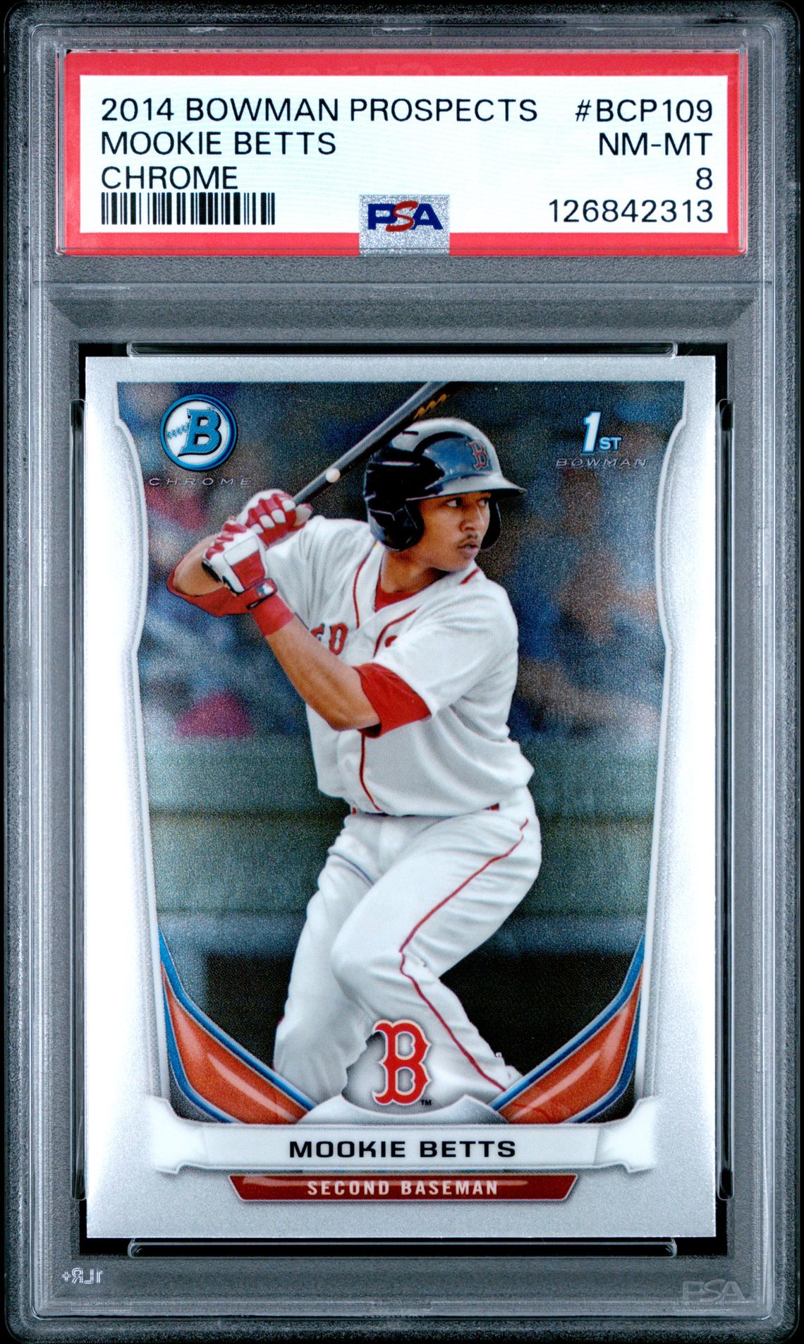 2014 Bowman Prospects Mookie Betts #Bcp109 (Chrome) Nm-Mt 8 front