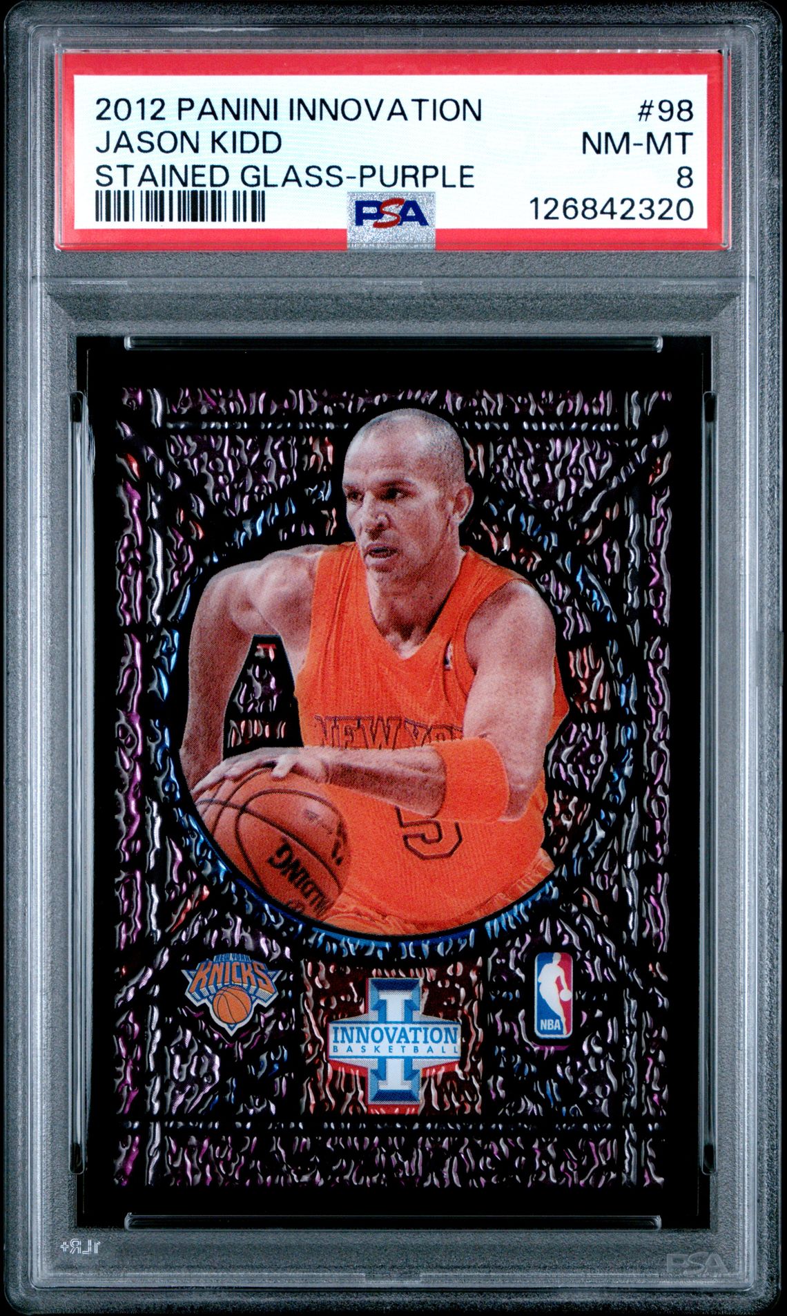 2012 Panini Innovation Stained Glass Jason Kidd #98 (Stained Glass-Purple) Nm-Mt 8 front