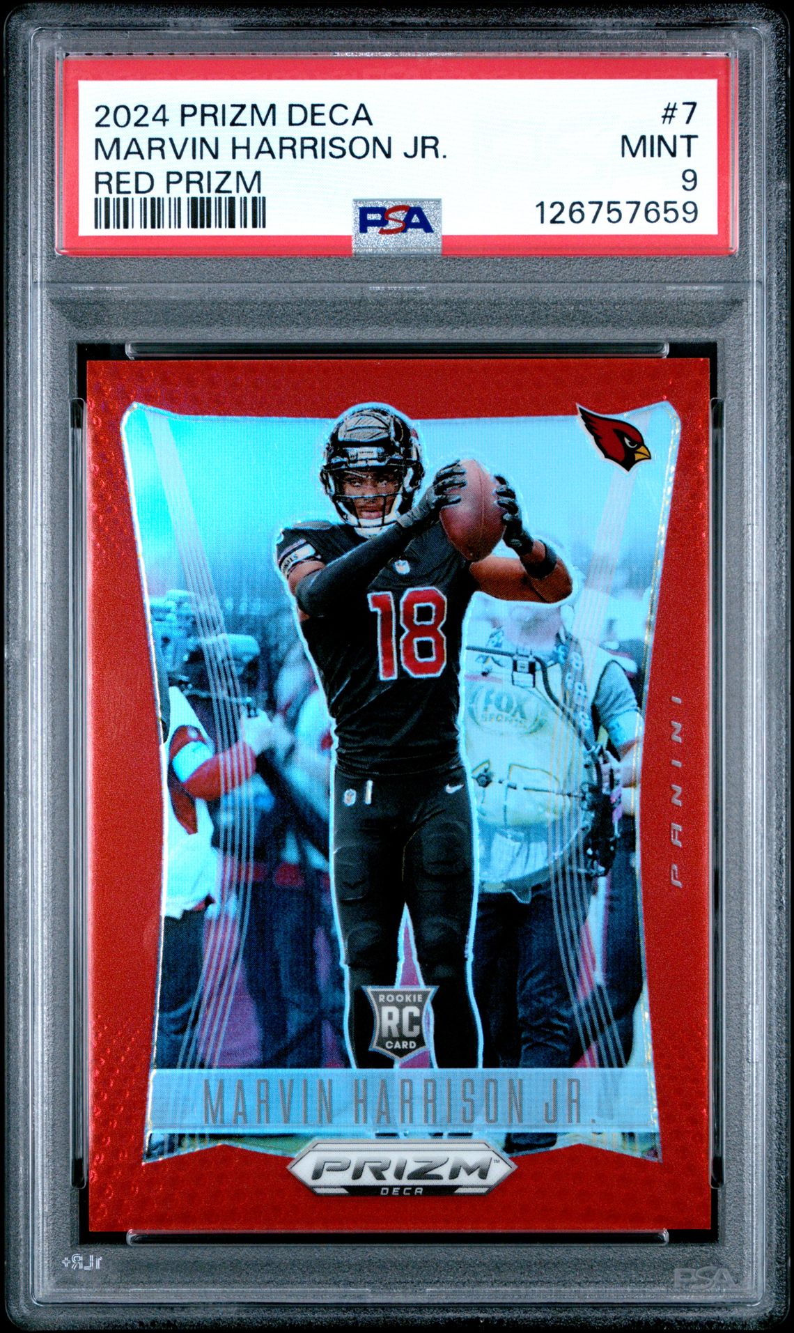 2024 Panini Prizm Deca Marvin Harrison Jr. #7 (Red Prizm) Mint 9 front