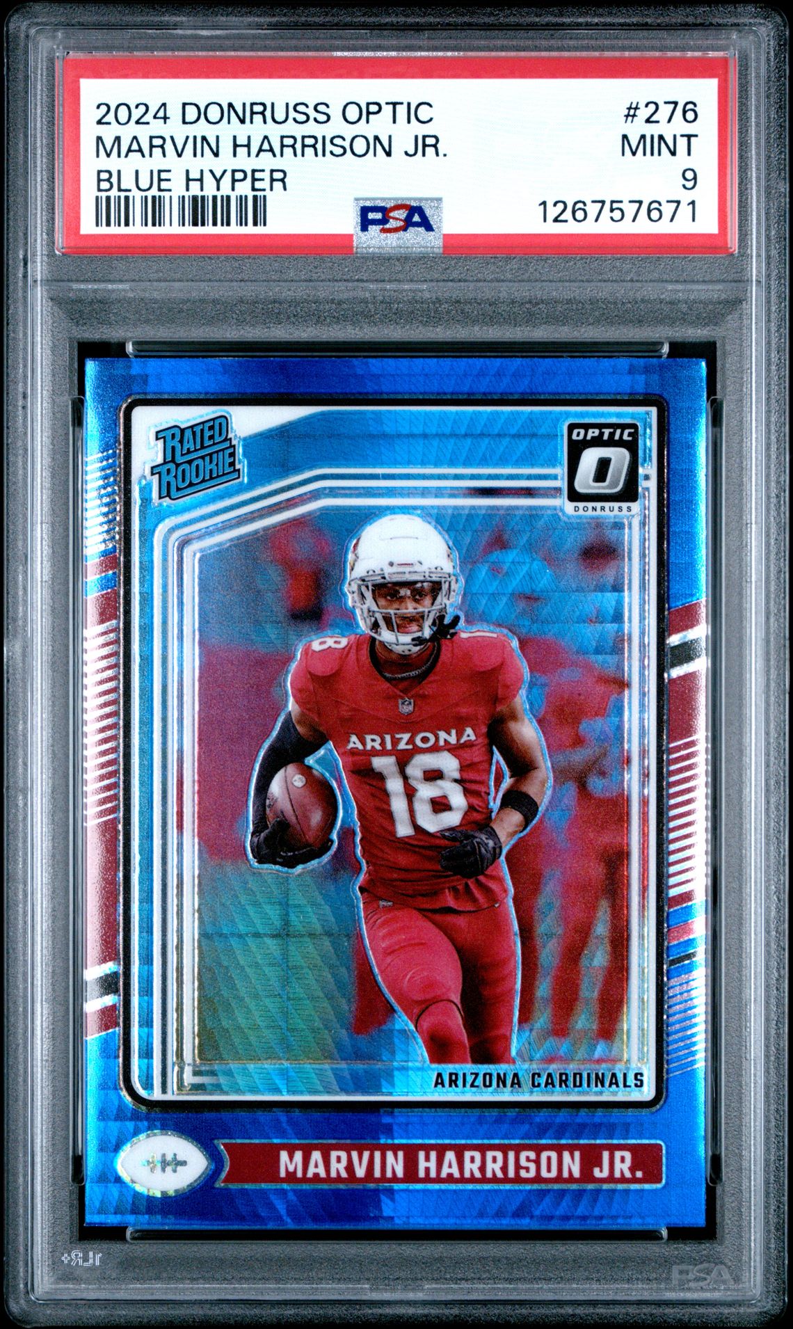 2024 Panini Donruss Optic Marvin Harrison Jr. #276 (Blue Hyper) Mint 9 front