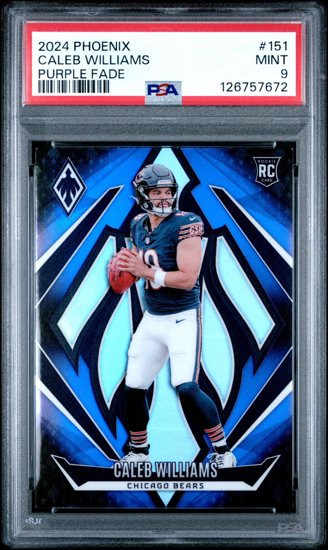 2024 Panini Phoenix Caleb Williams #151 (Purple Fade) Mint 9 front