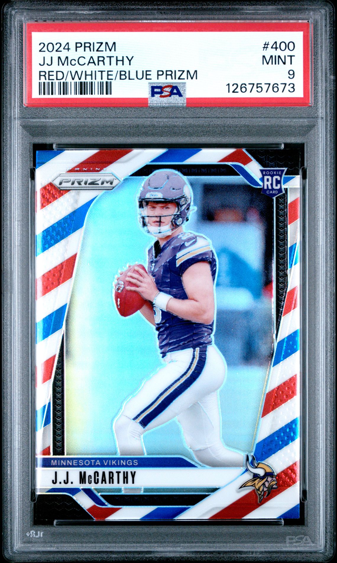 2024 Panini Prizm Jj Mccarthy #400 (Red/White/Blue Prizm) Mint 9 front