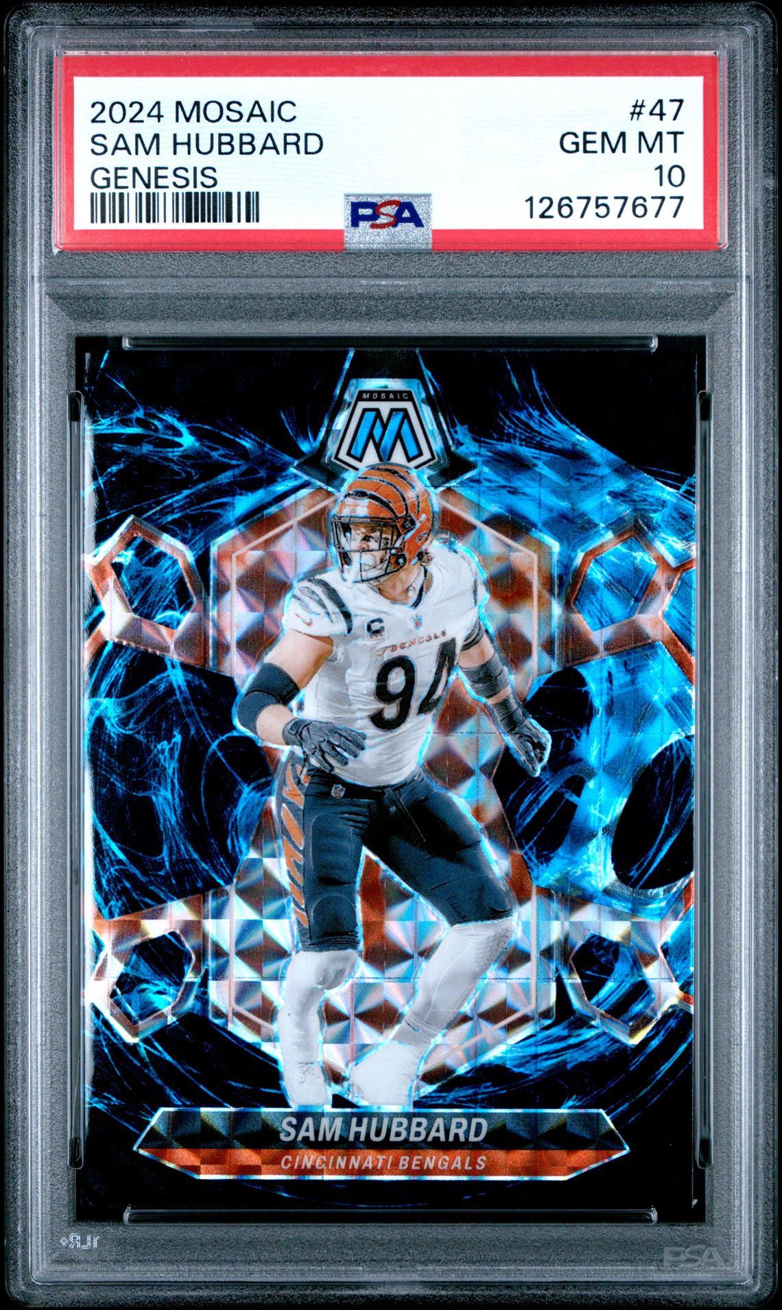 2024 Panini Mosaic Sam Hubbard #47 (Genesis) Gem Mt 10 front
