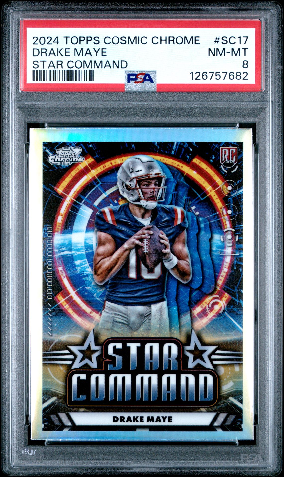 2024 Topps Cosmic Chrome Star Command Drake Maye #Sc17 Nm-Mt 8 front